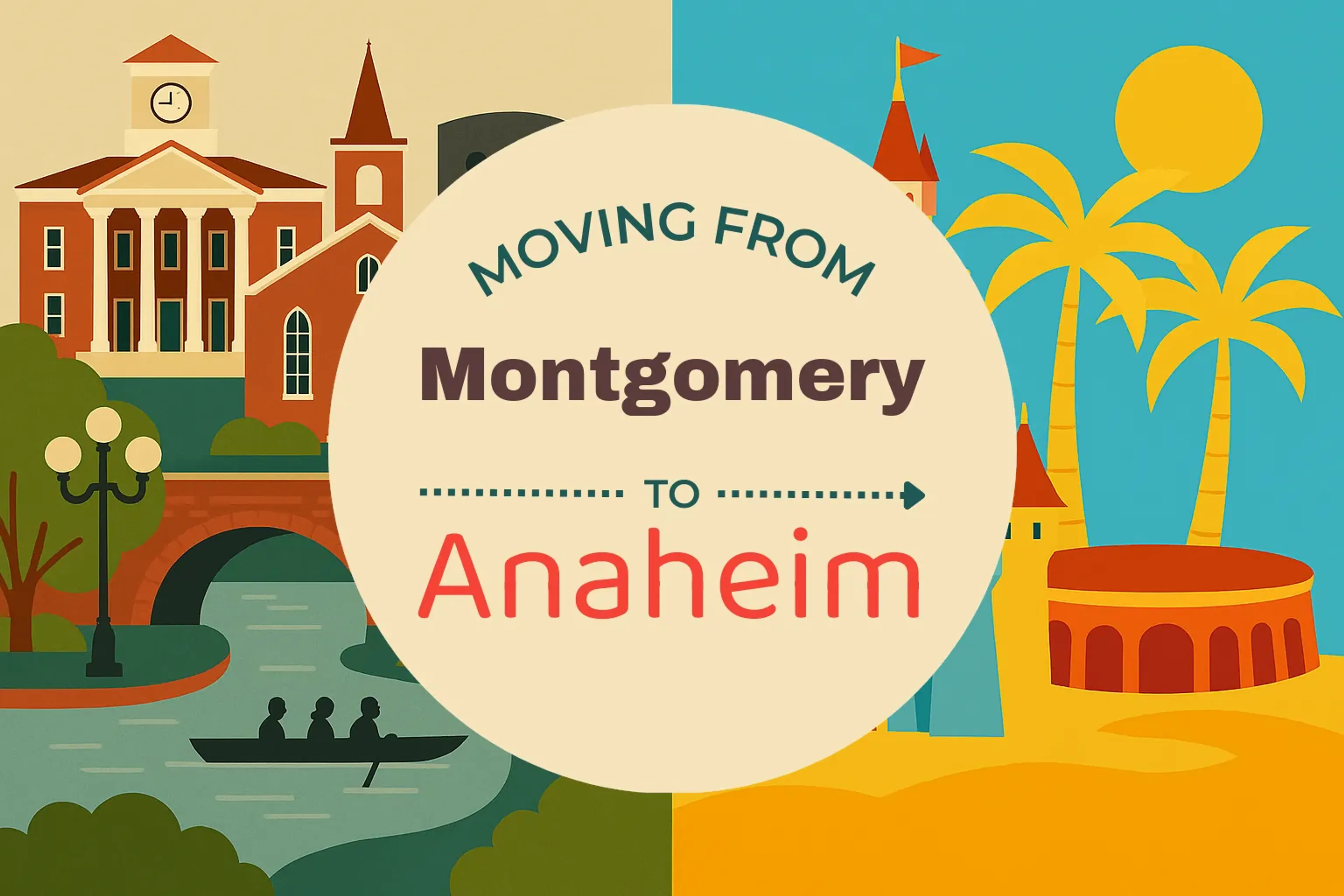 Side-by-side comparison of Montgomery to Anaheim moving companies