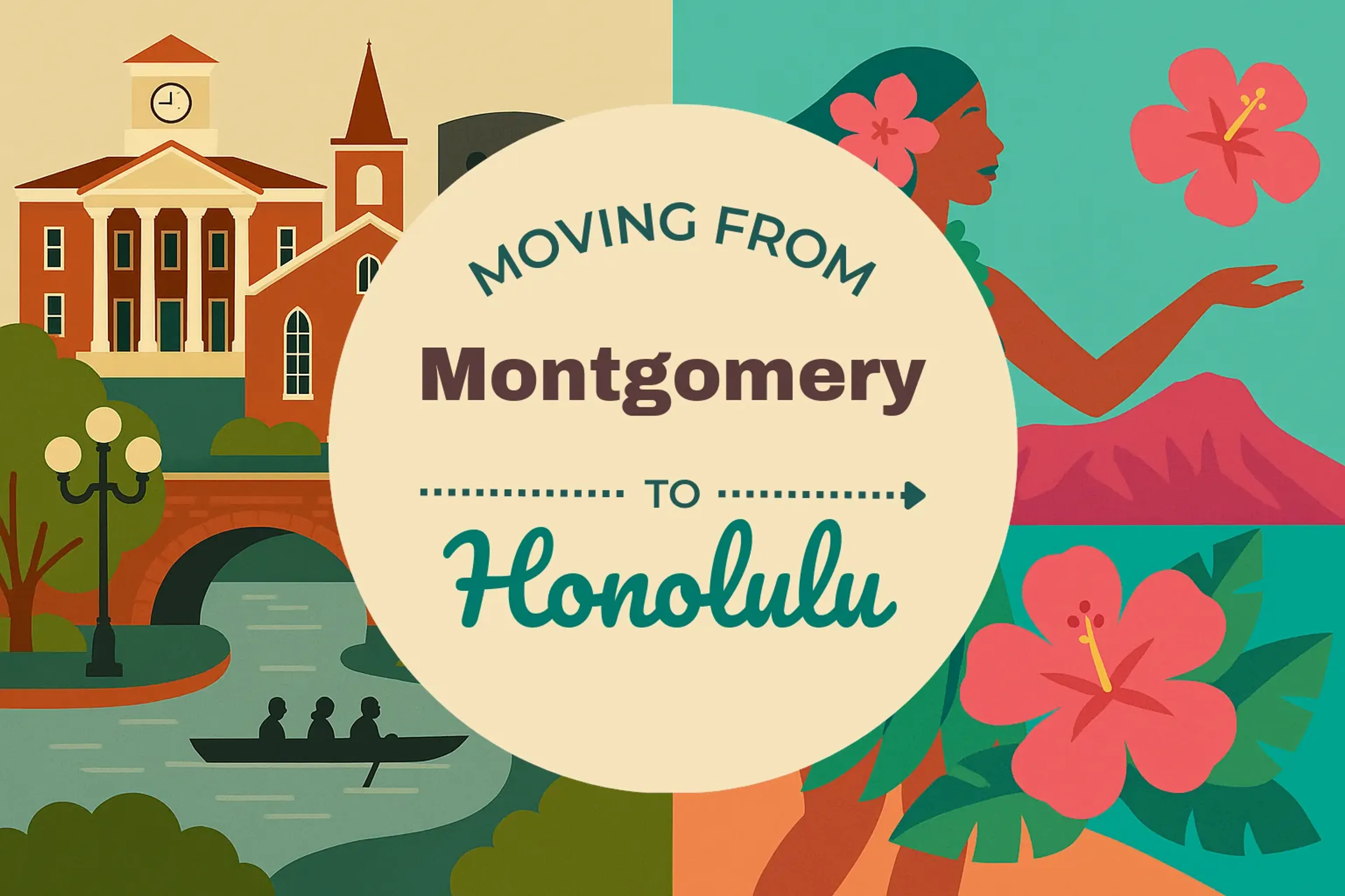 Side-by-side comparison of Montgomery to Honolulu moving companies