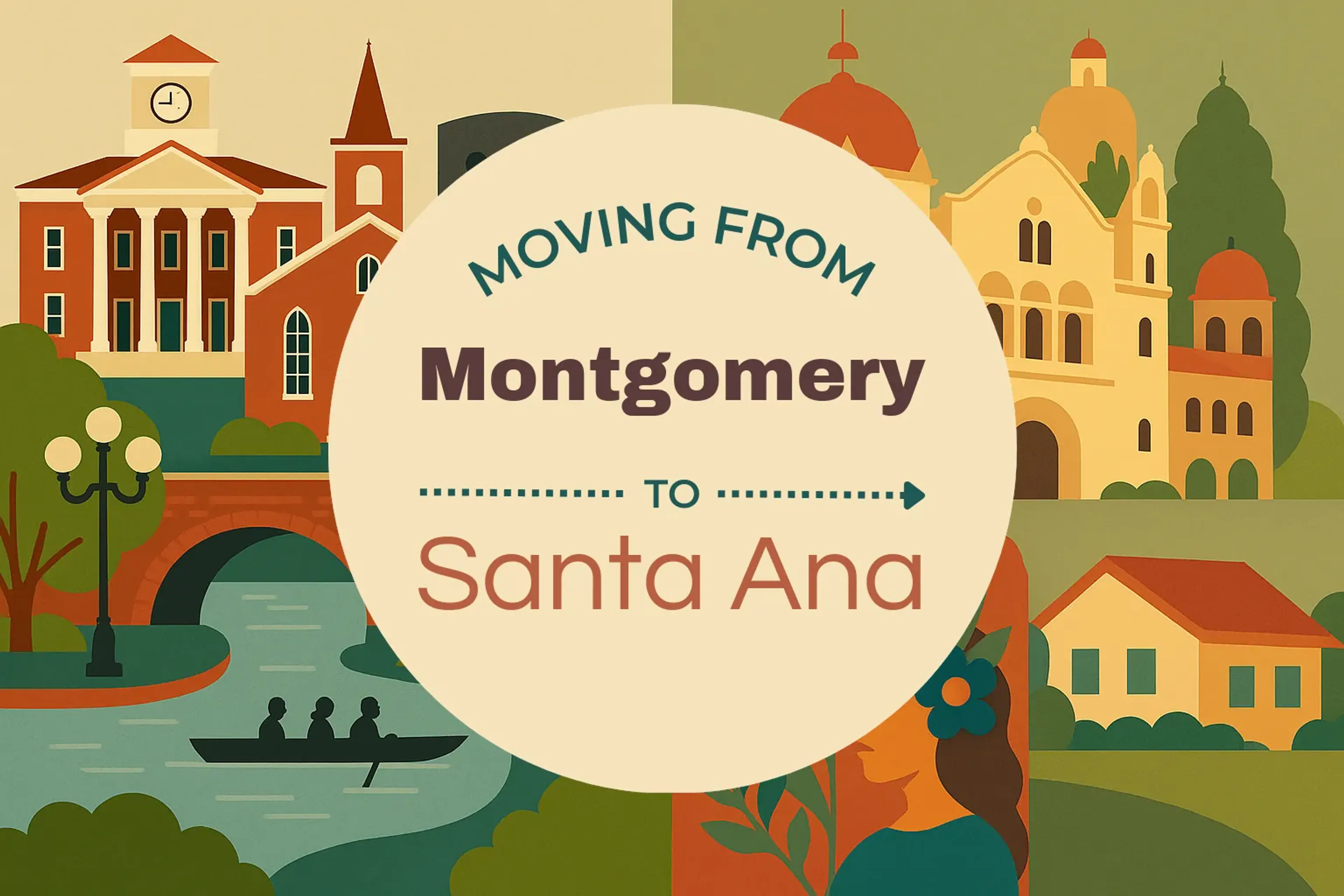 Side-by-side comparison of Montgomery to Santa Ana moving companies