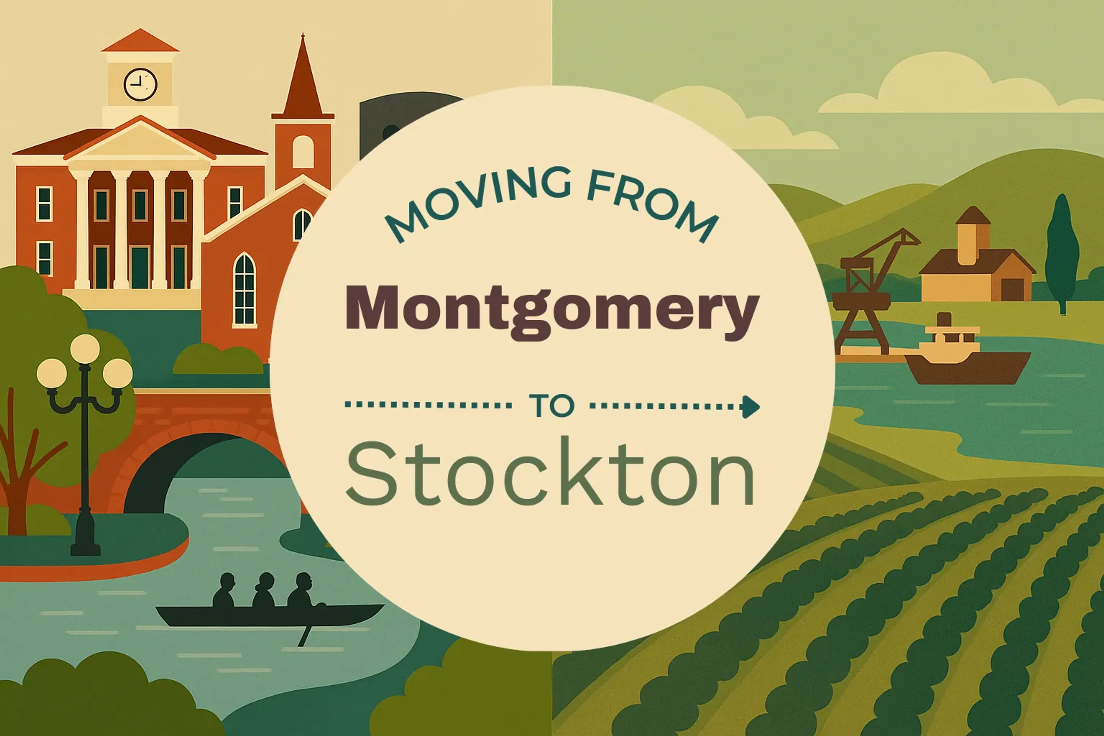 Side-by-side comparison of Montgomery to Stockton moving companies