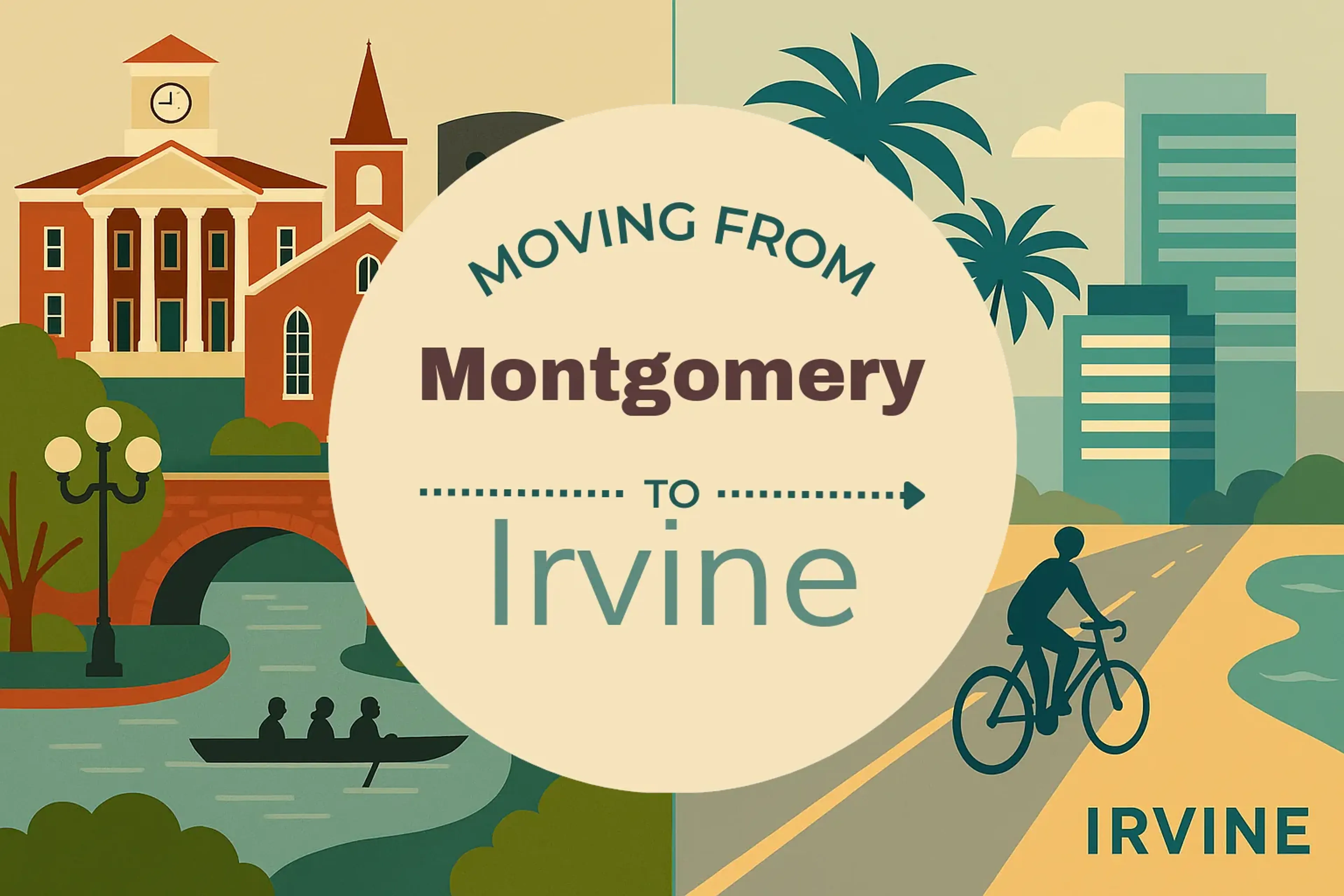 Side-by-side comparison of Montgomery to Irvine moving companies