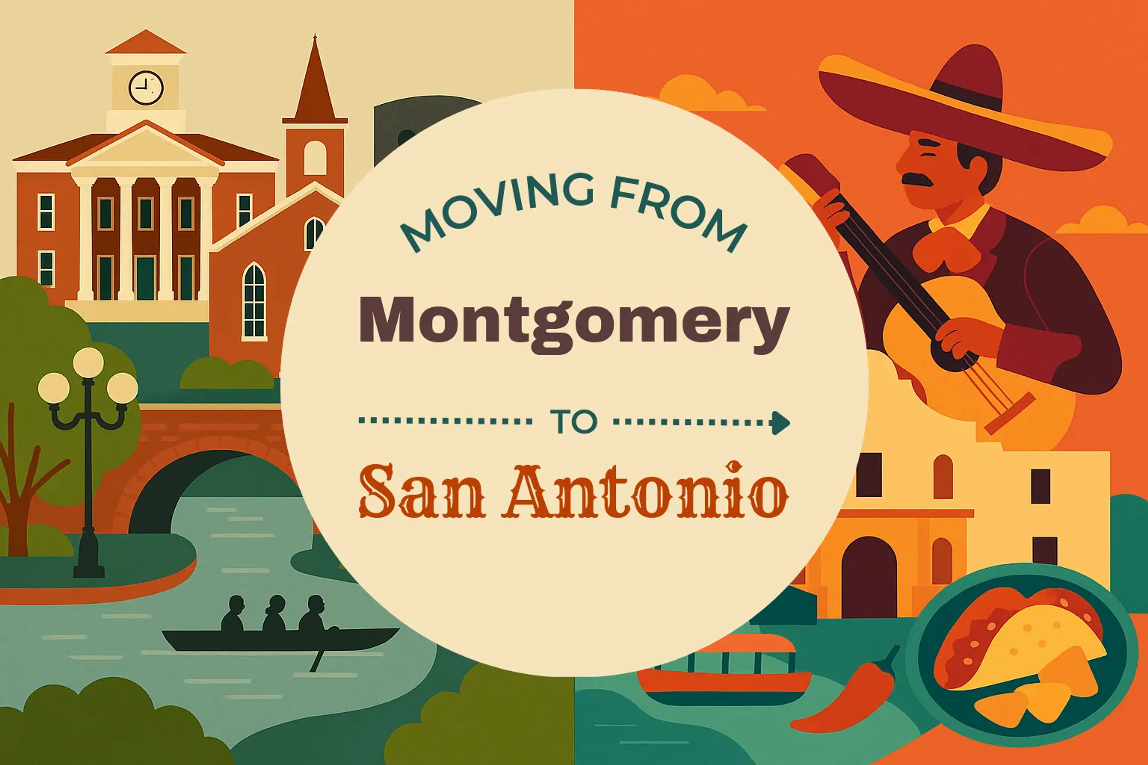 Side-by-side comparison of Montgomery to San Antonio moving companies