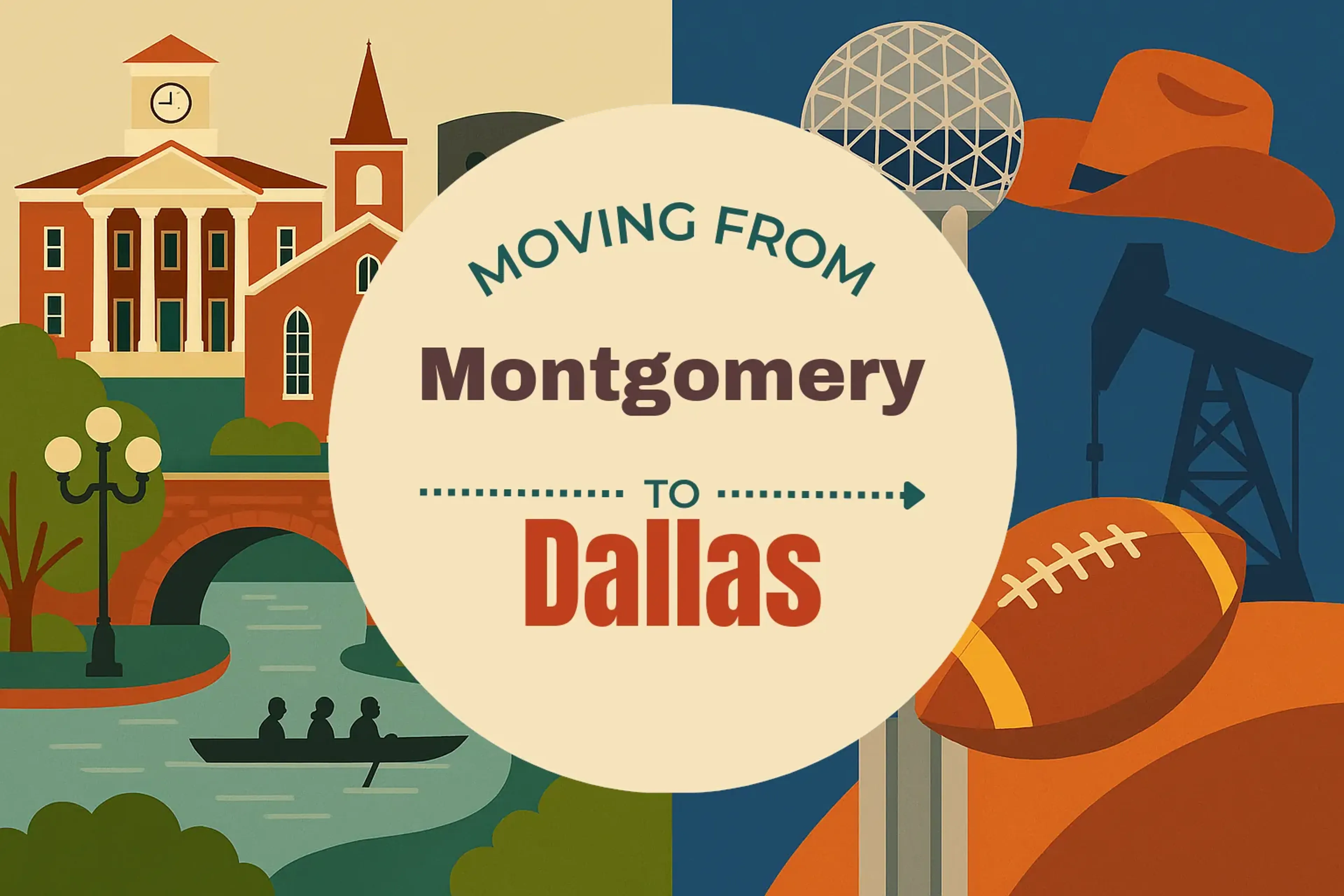 Side-by-side comparison of Montgomery to Dallas moving companies