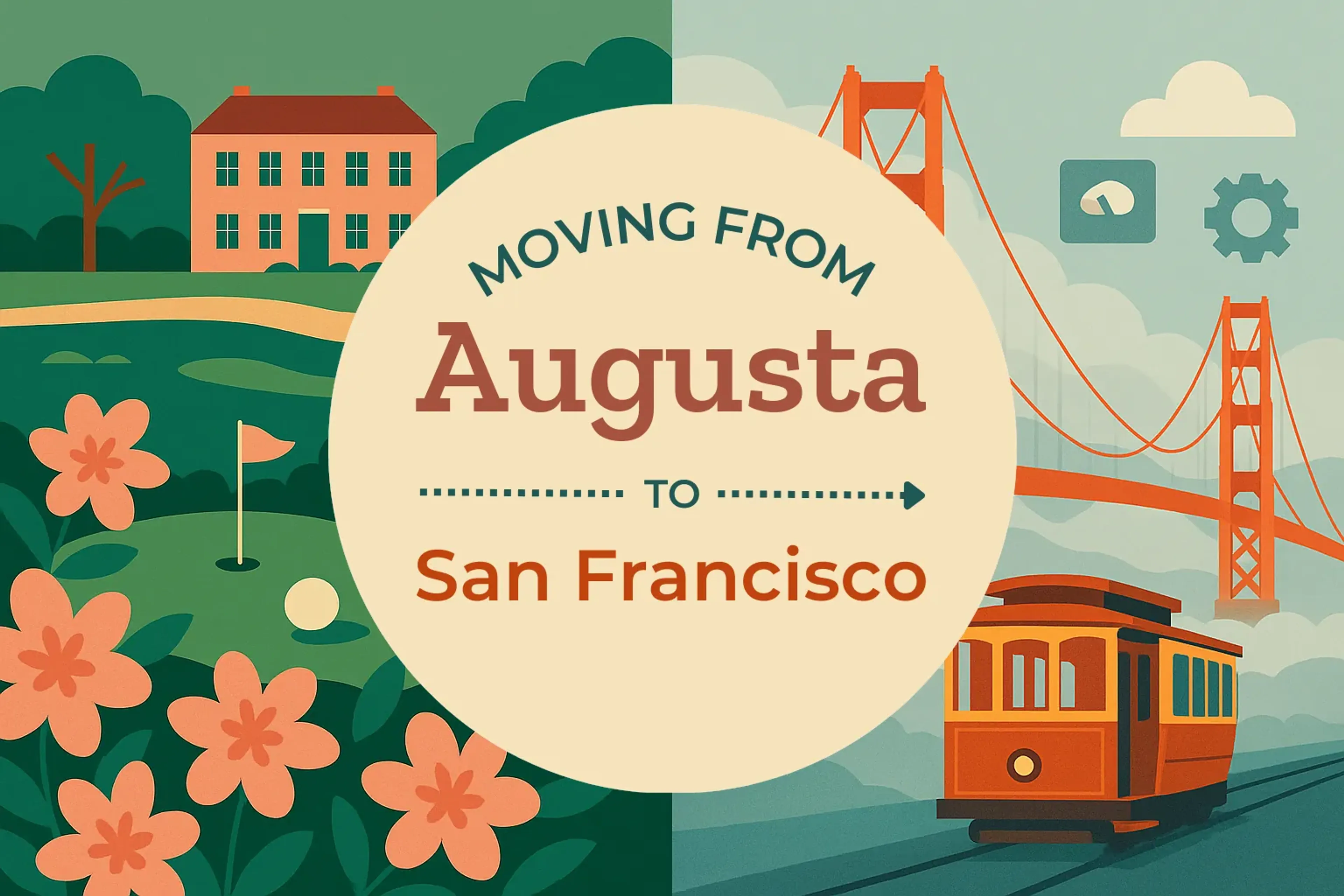 Side-by-side comparison of Augusta to San Francisco moving companies