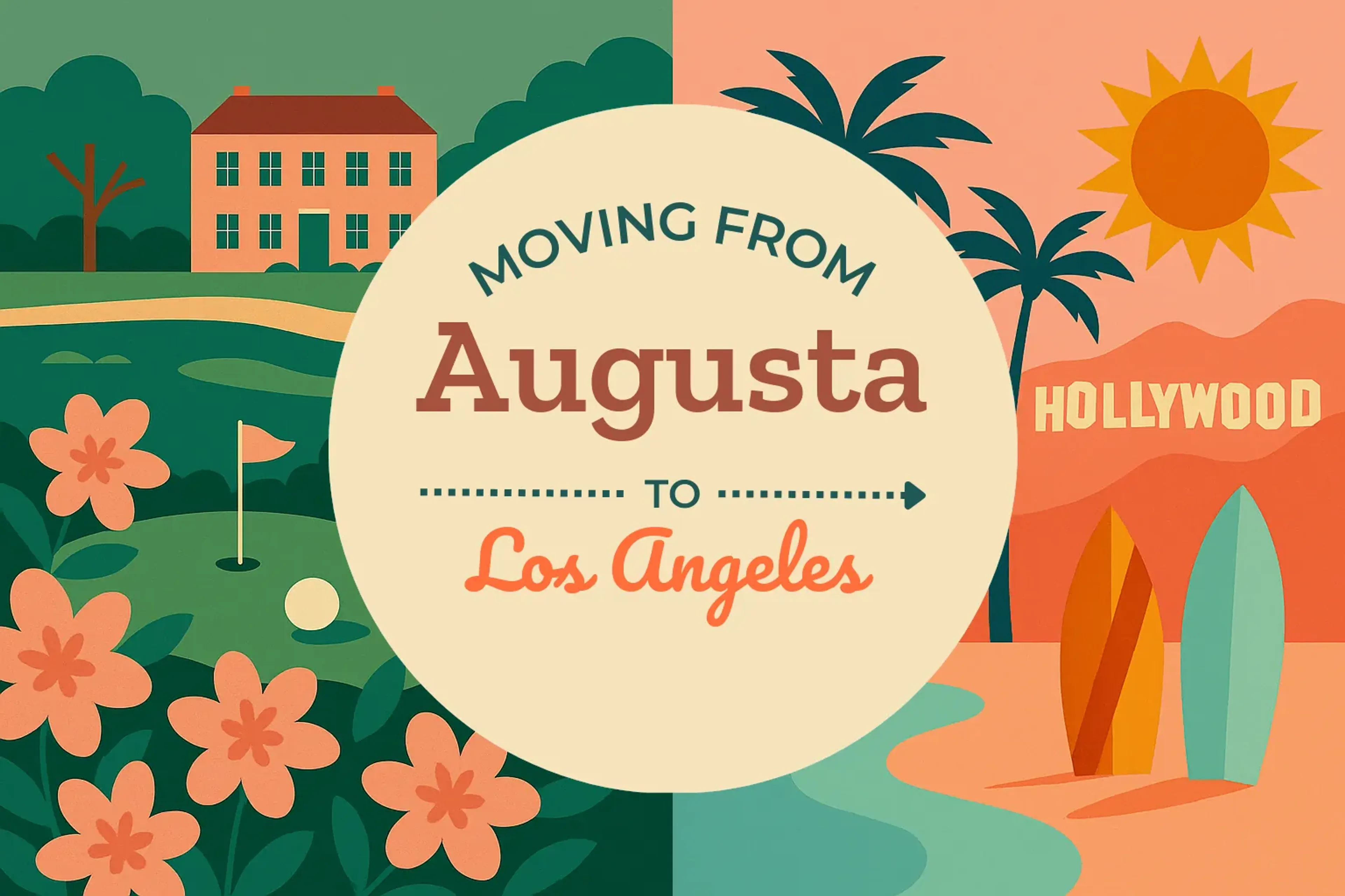 Side-by-side comparison of Augusta to Los Angeles moving companies