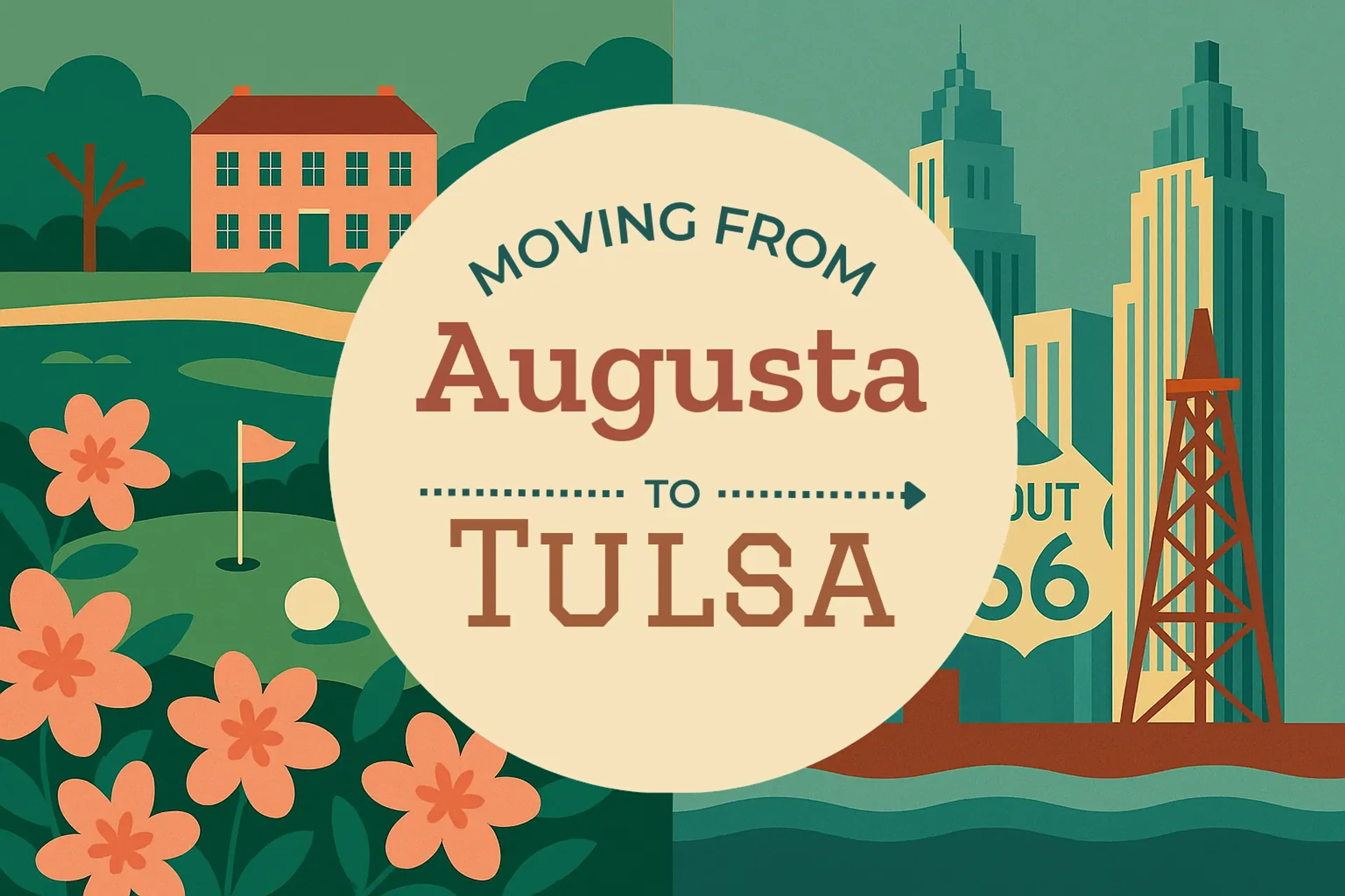 Side-by-side comparison of Augusta to Tulsa moving companies