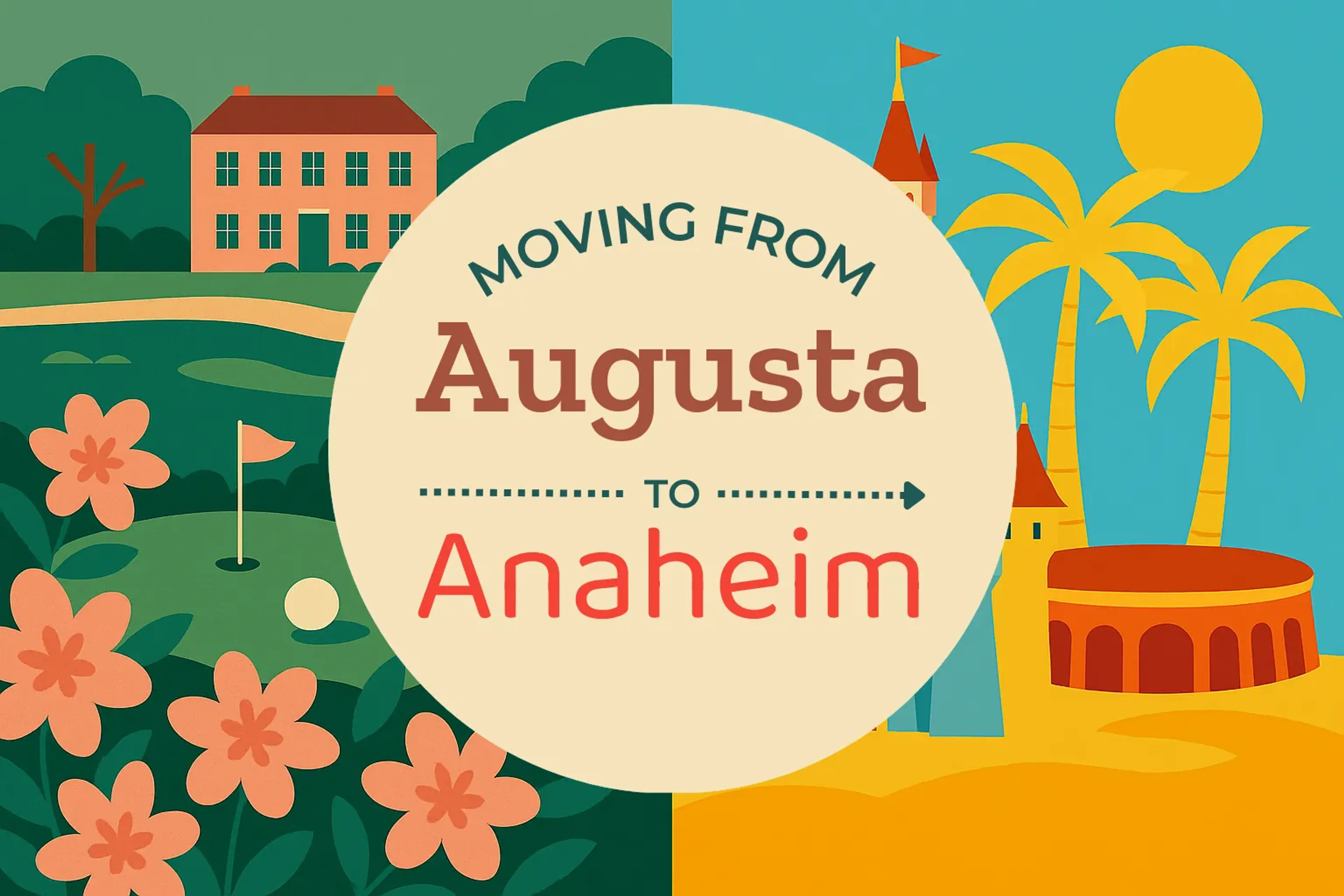 Side-by-side comparison of Augusta to Anaheim moving companies