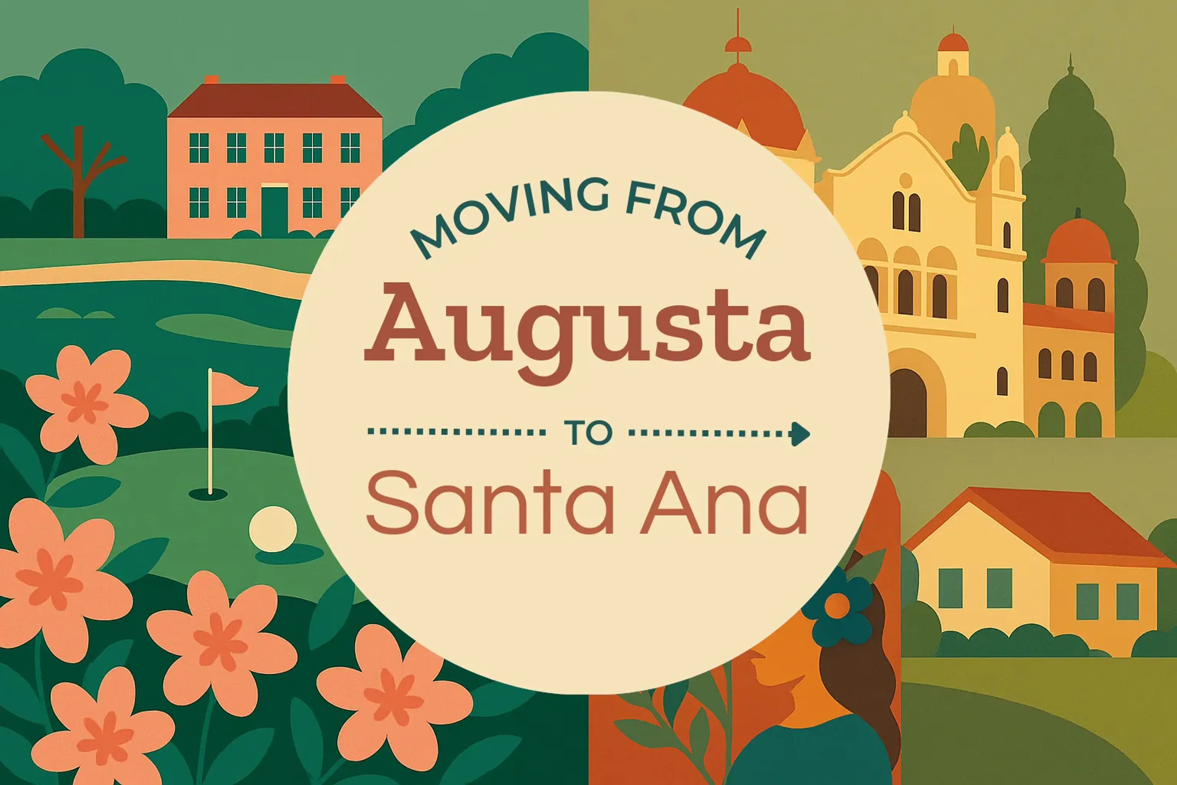 Side-by-side comparison of Augusta to Santa Ana moving companies