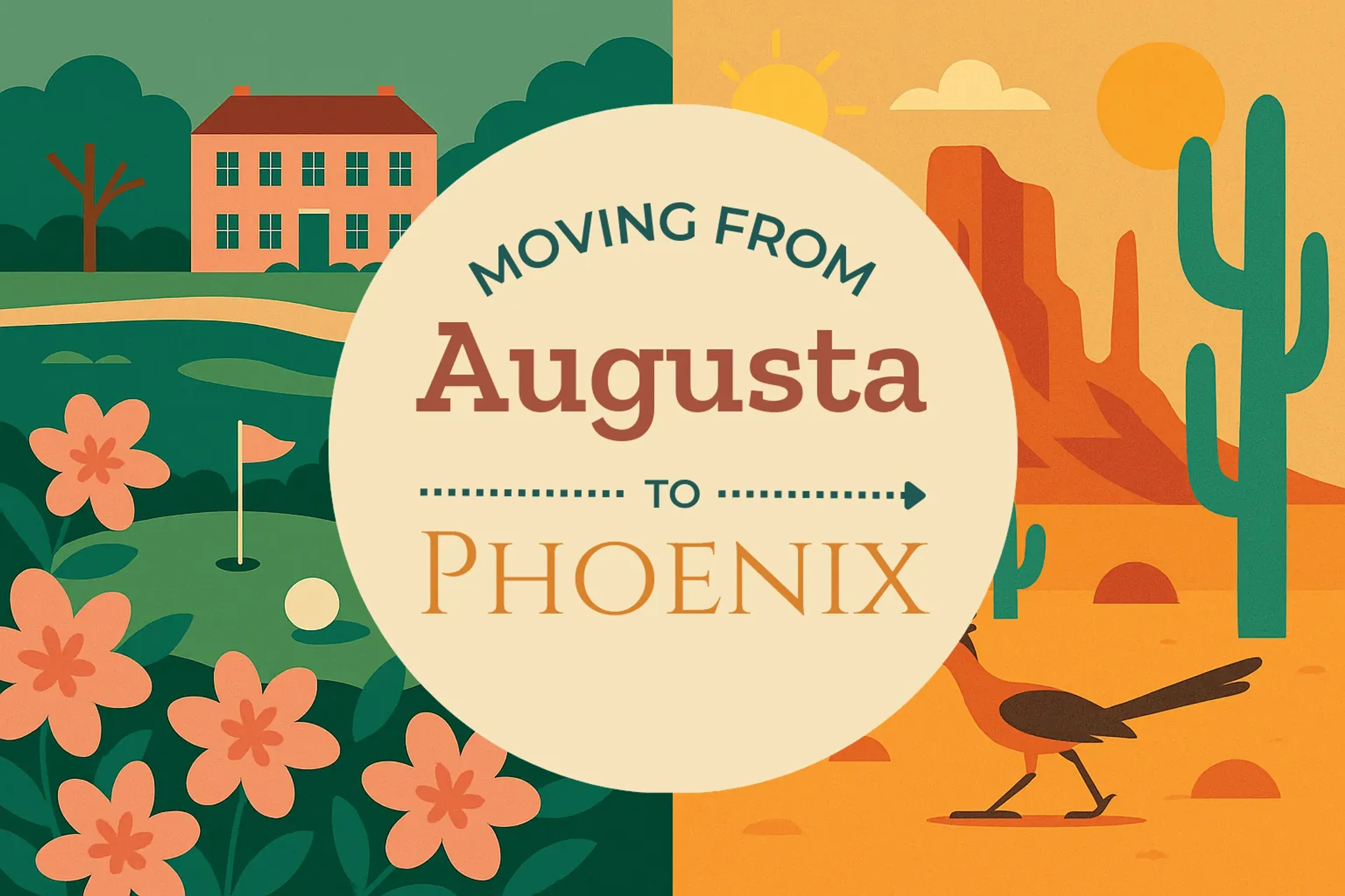 Side-by-side comparison of Augusta to Phoenix moving companies