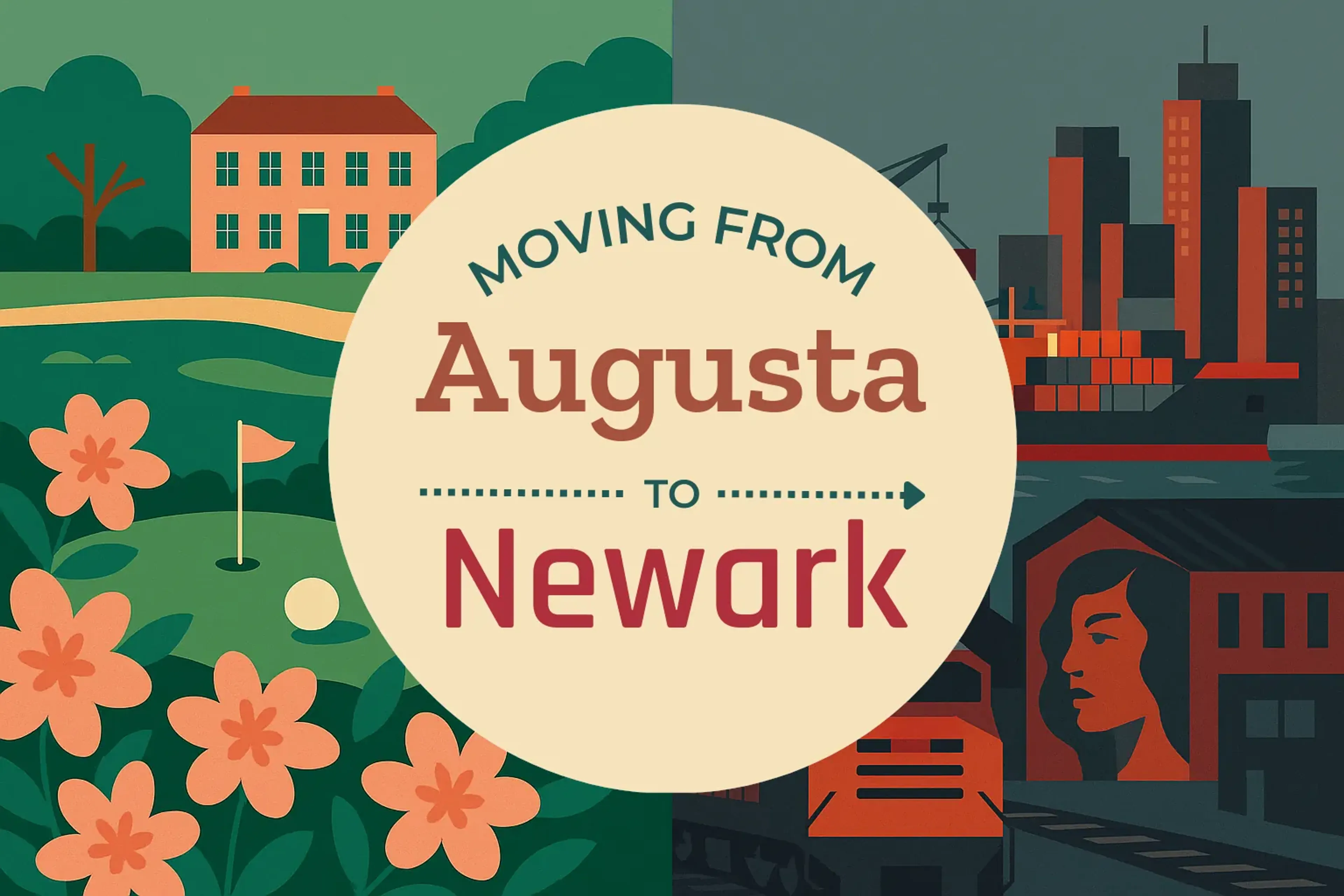 Side-by-side comparison of Augusta to Newark moving companies