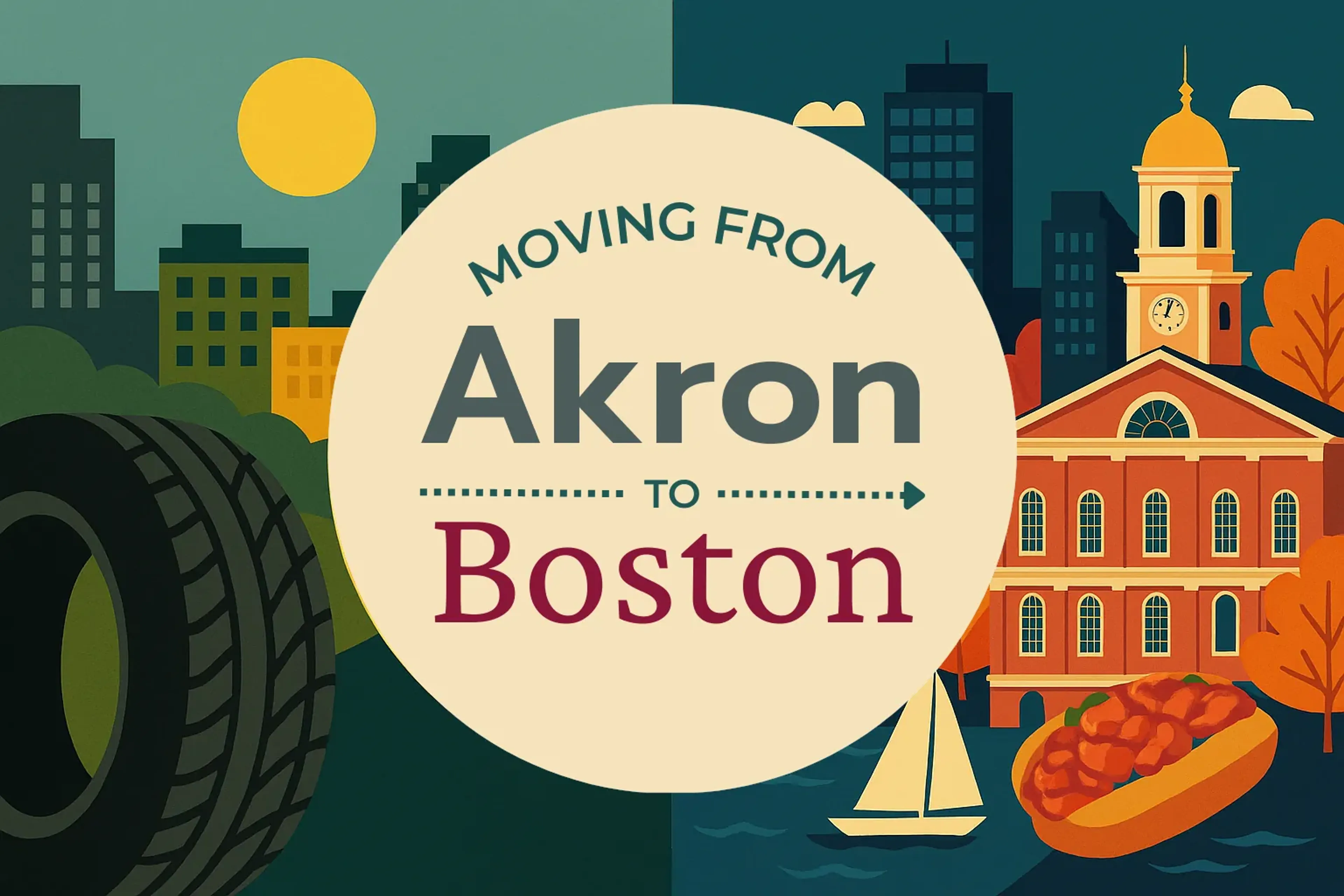 Side-by-side comparison of Akron to Boston moving companies