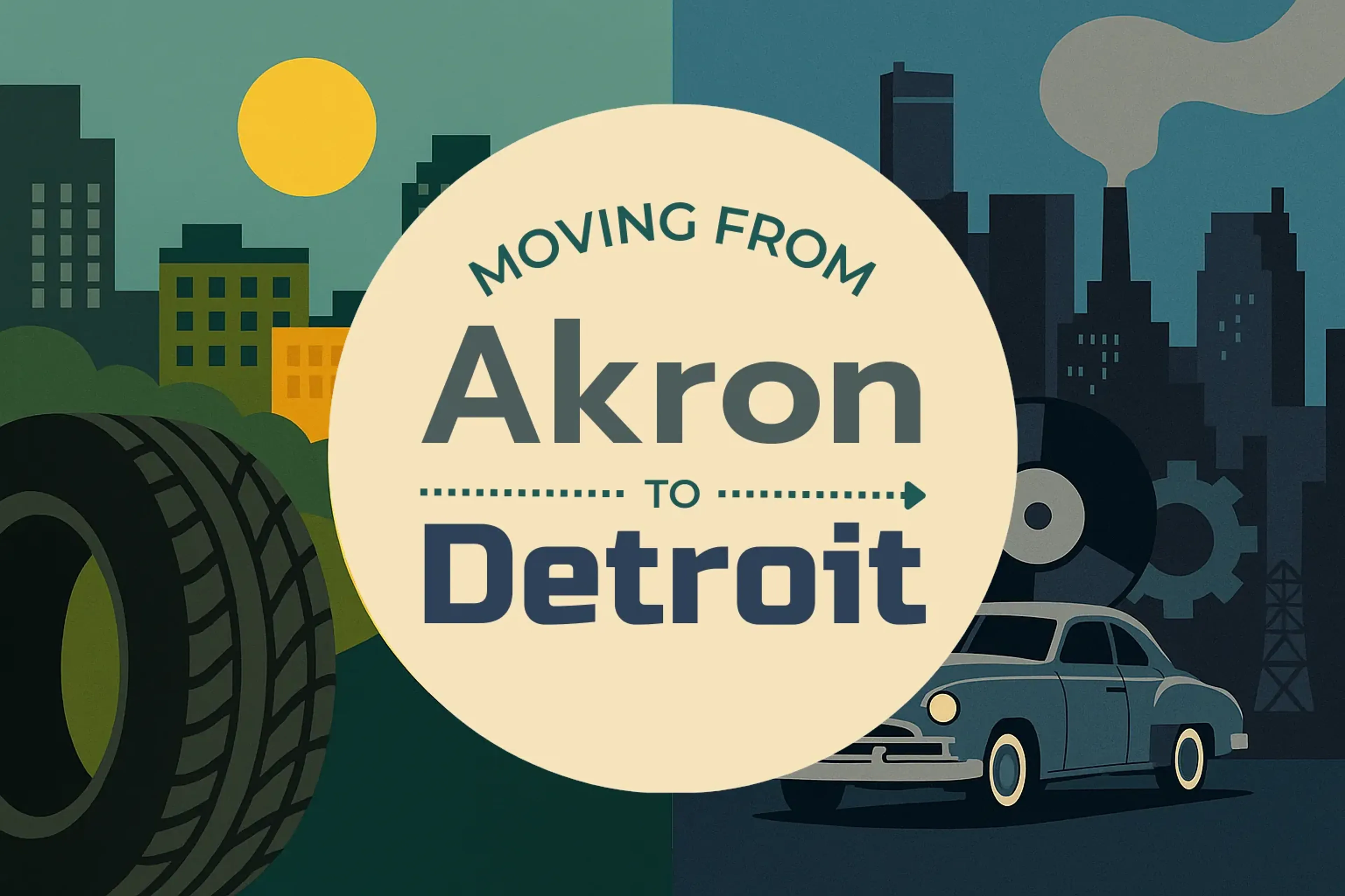 Side-by-side comparison of Akron to Detroit moving companies