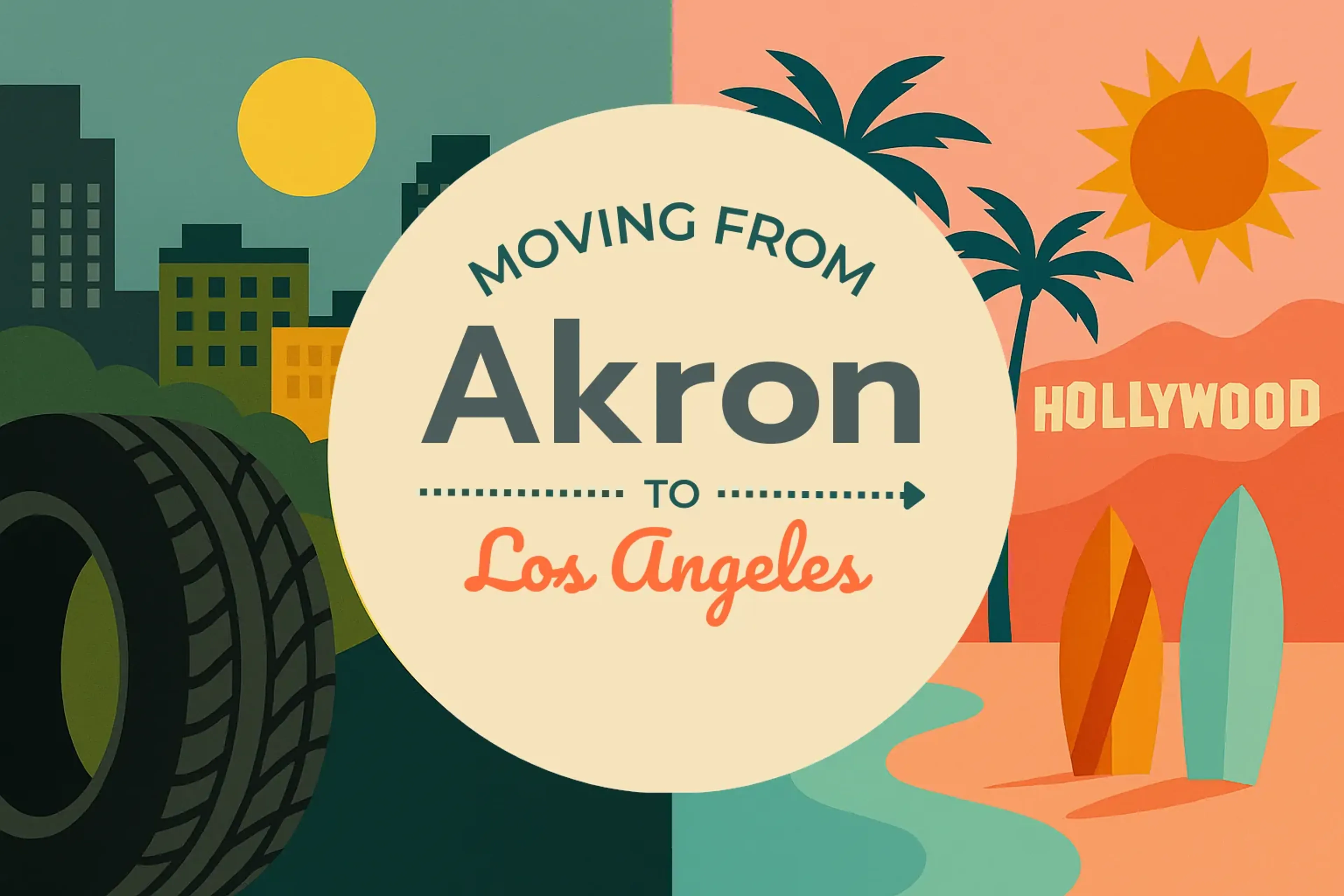 Side-by-side comparison of Akron to Los Angeles moving companies