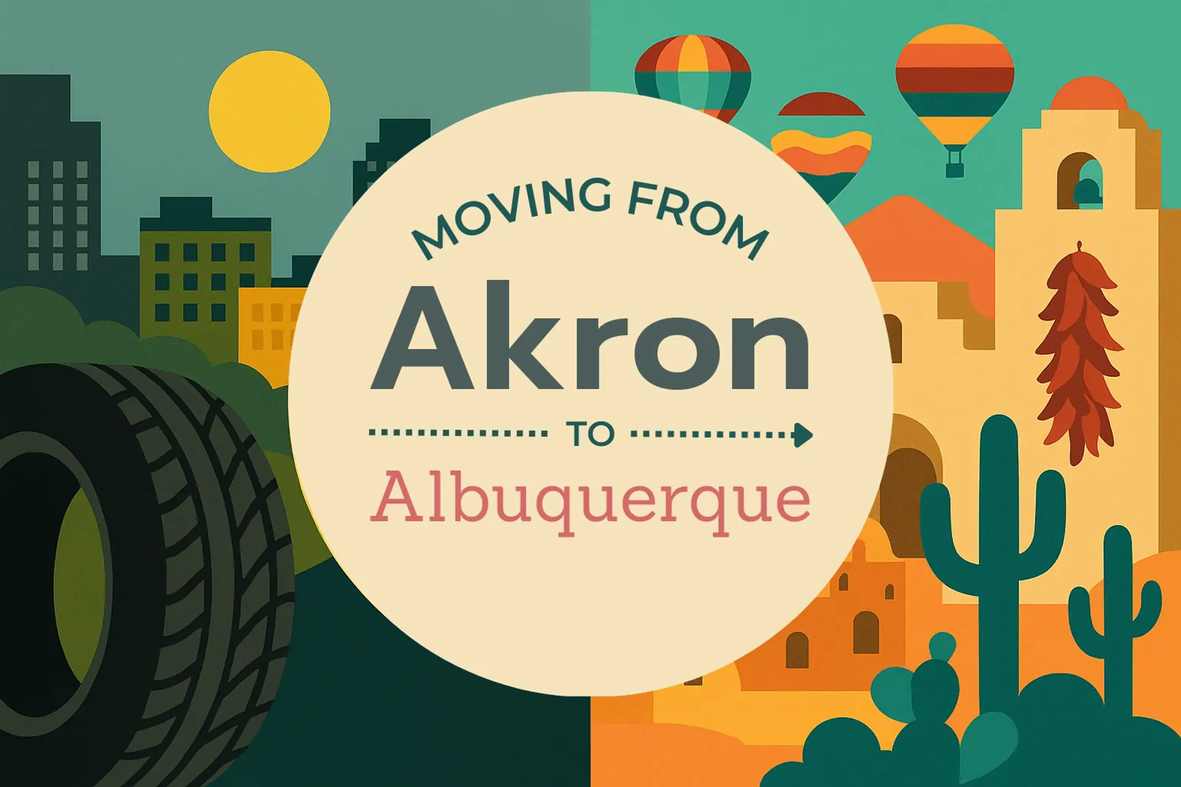 Side-by-side comparison of Akron to Albuquerque moving companies