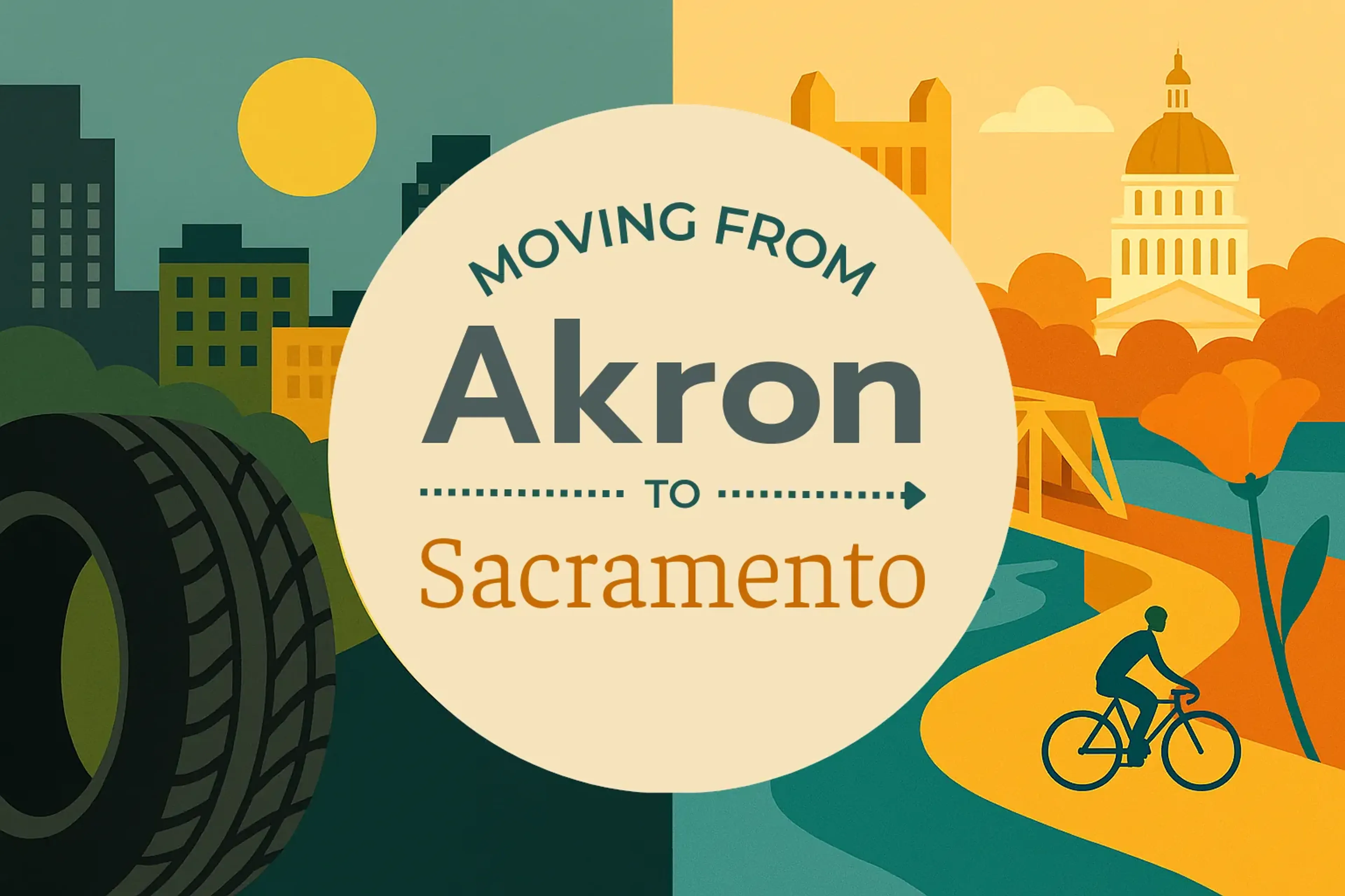 Side-by-side comparison of Akron to Sacramento moving companies