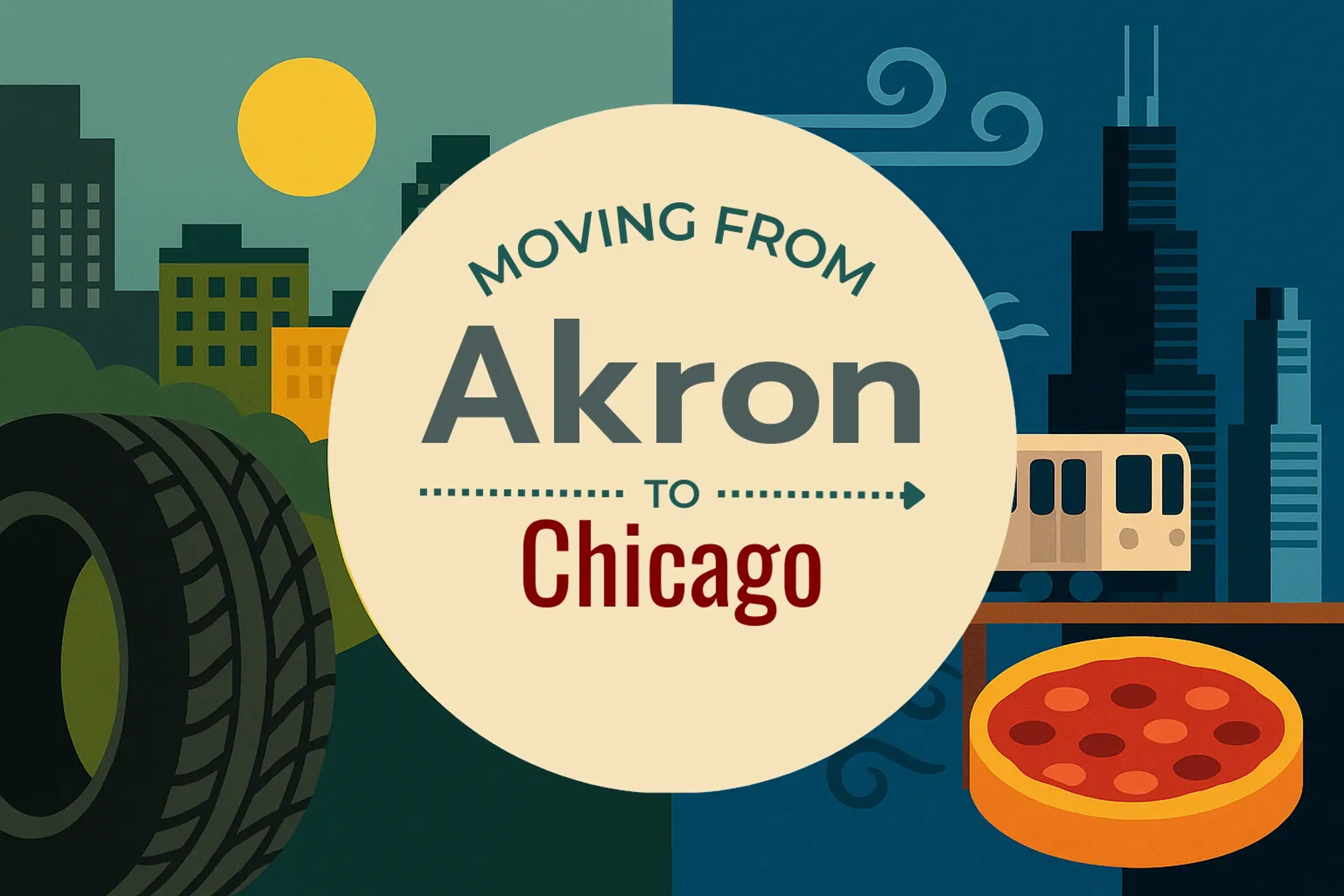 Side-by-side comparison of Akron to Chicago moving companies