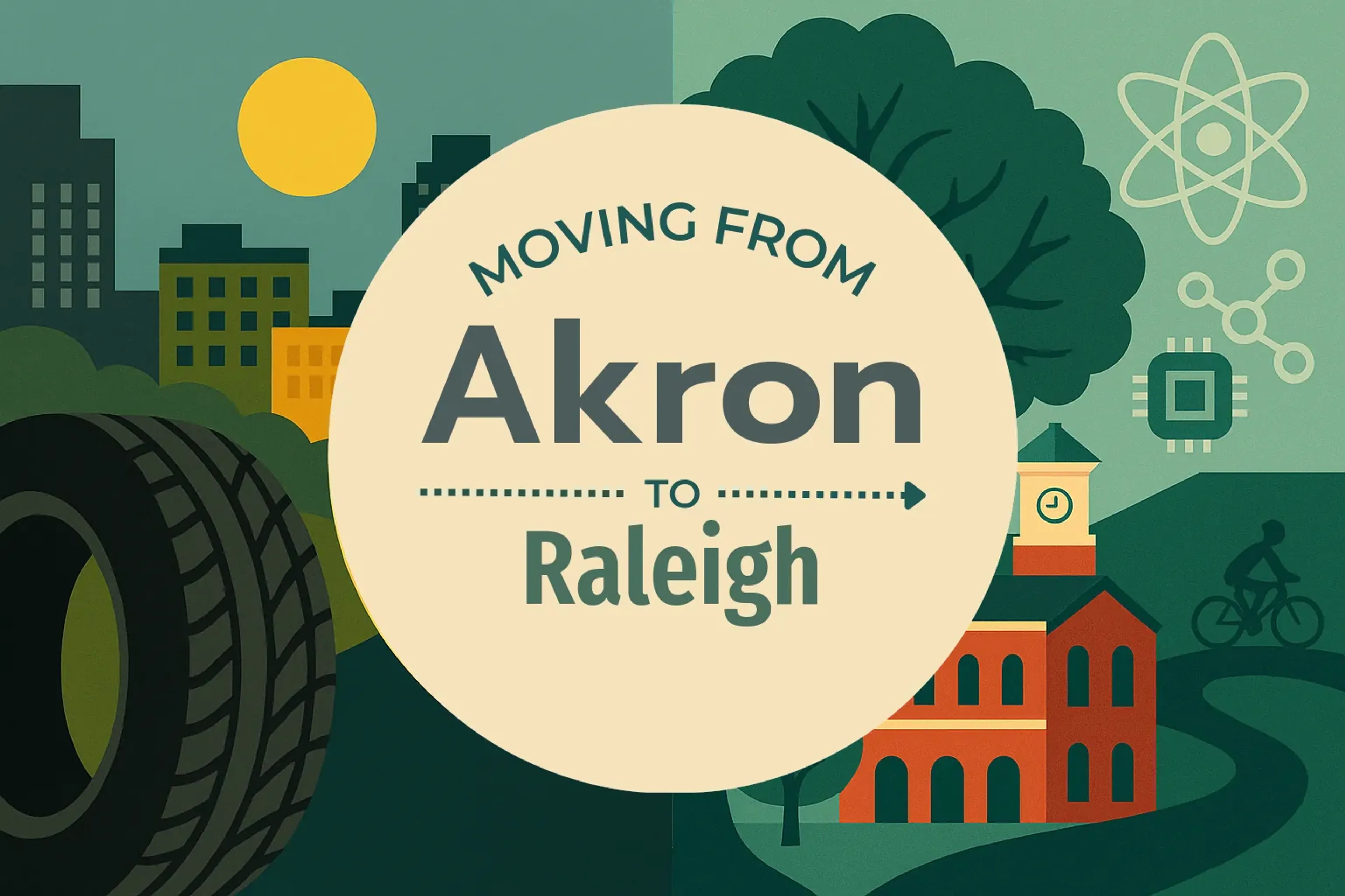 Side-by-side comparison of Akron to Raleigh moving companies