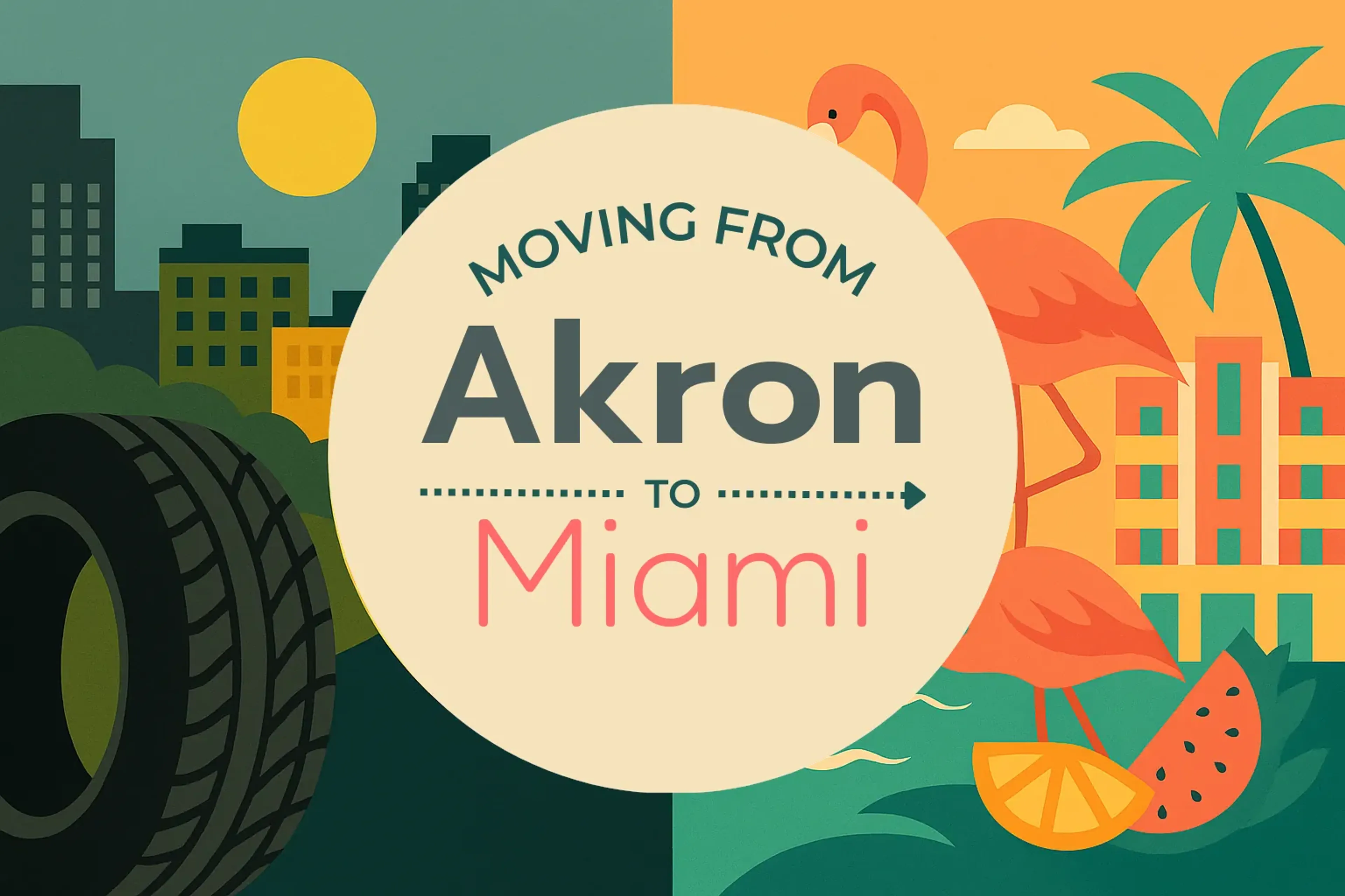 Side-by-side comparison of Akron to Miami moving companies