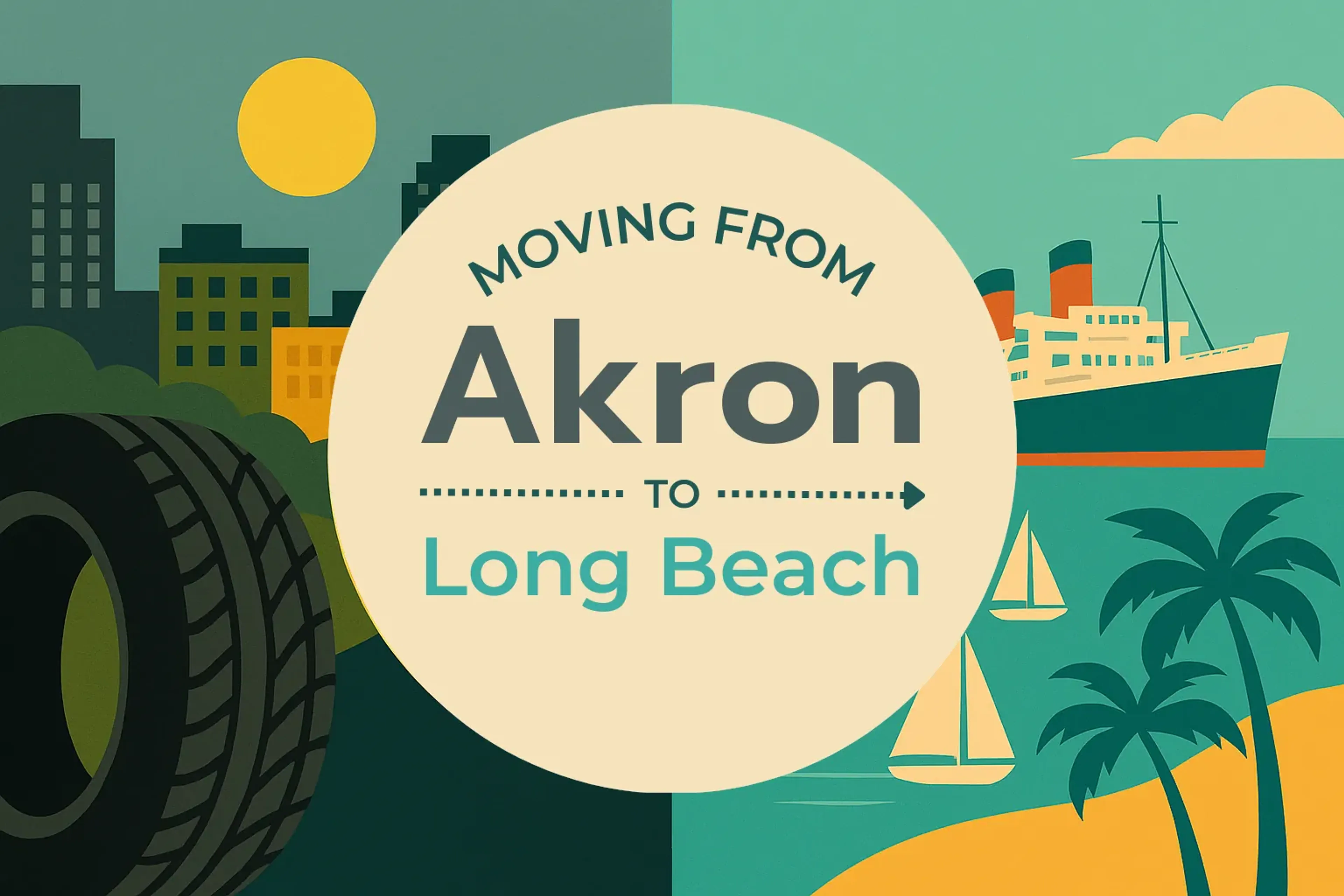 Side-by-side comparison of Akron to Long Beach moving companies