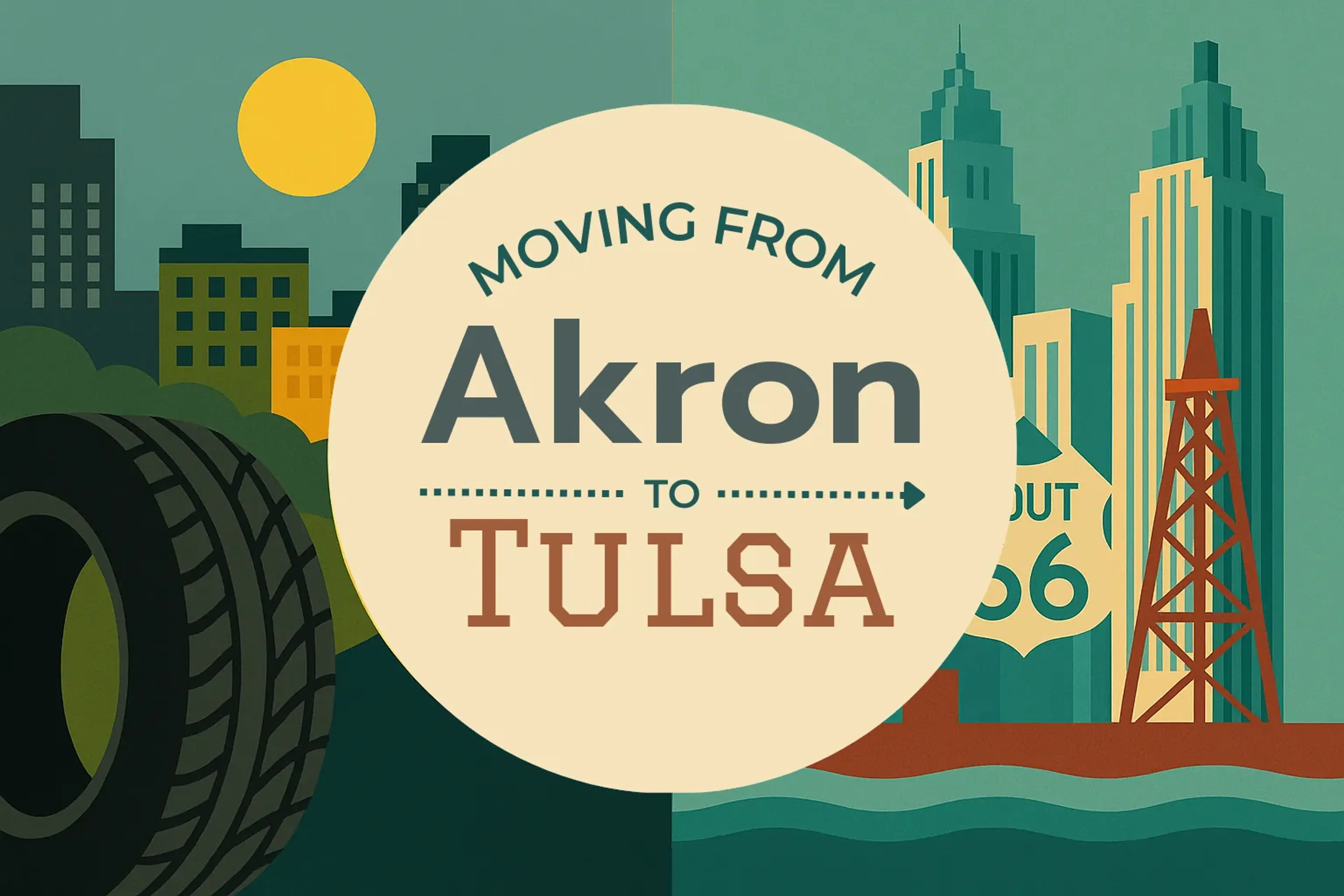Side-by-side comparison of Akron to Tulsa moving companies