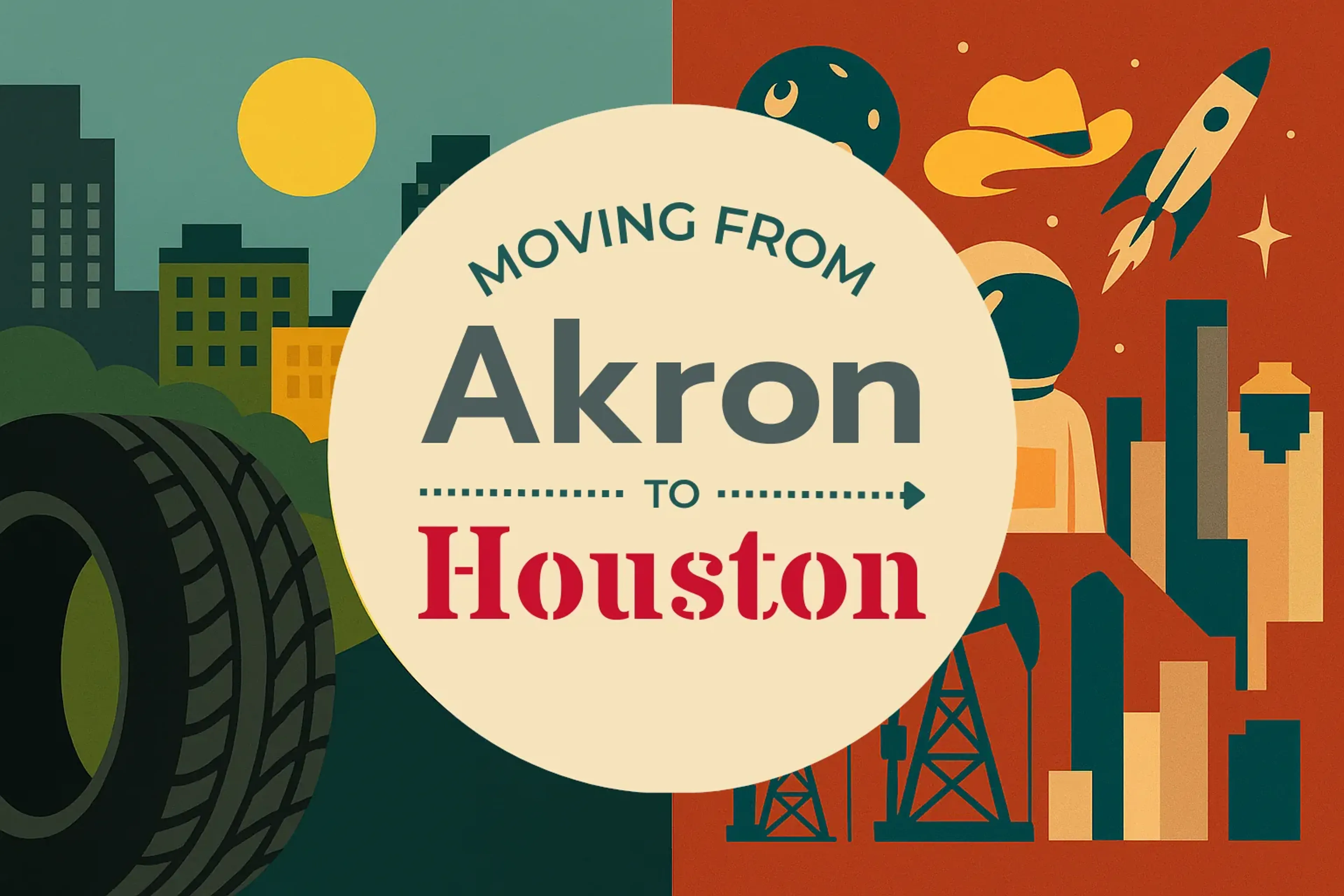 Side-by-side comparison of Akron to Houston moving companies