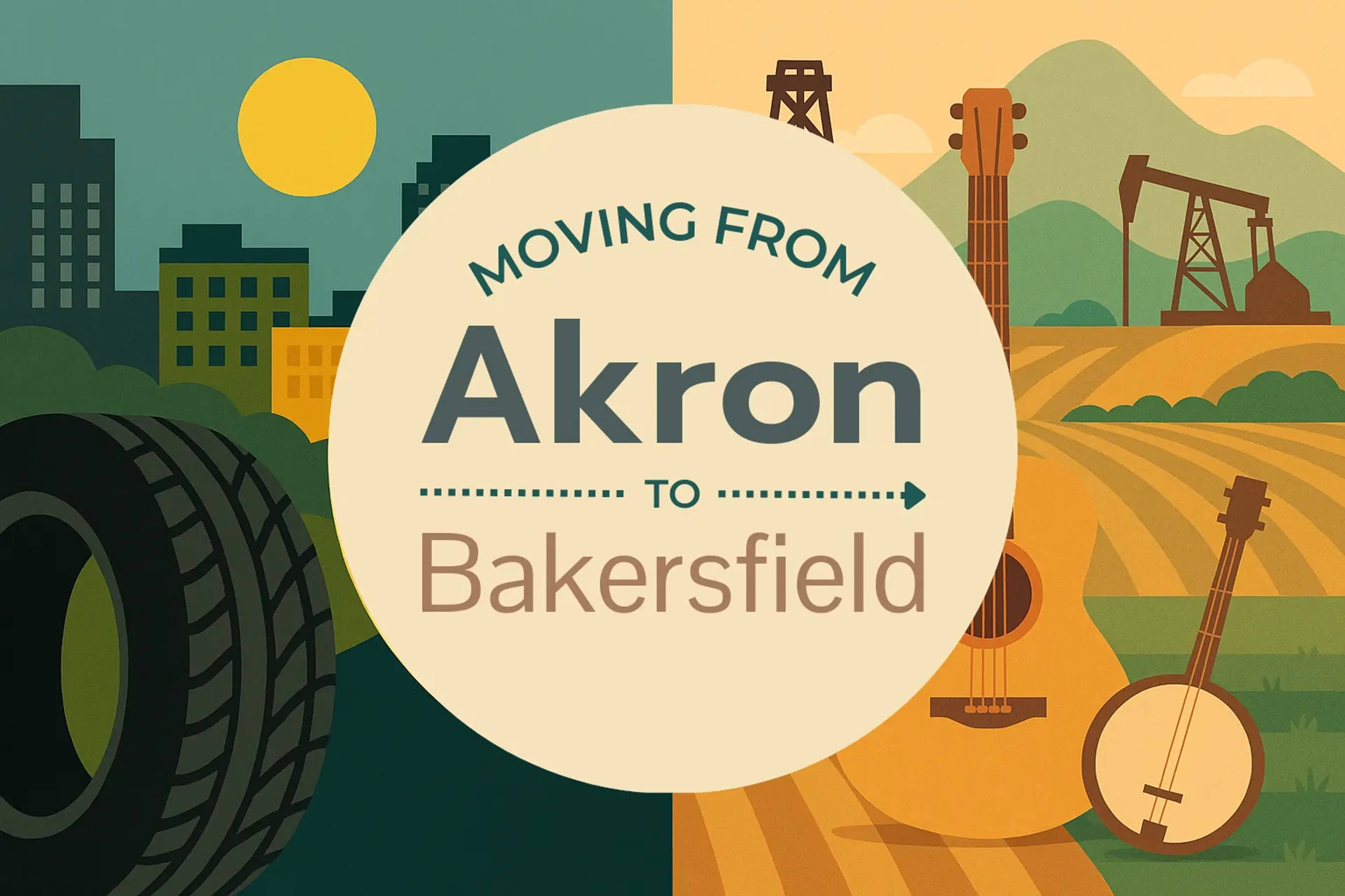 Side-by-side comparison of Akron to Bakersfield moving companies
