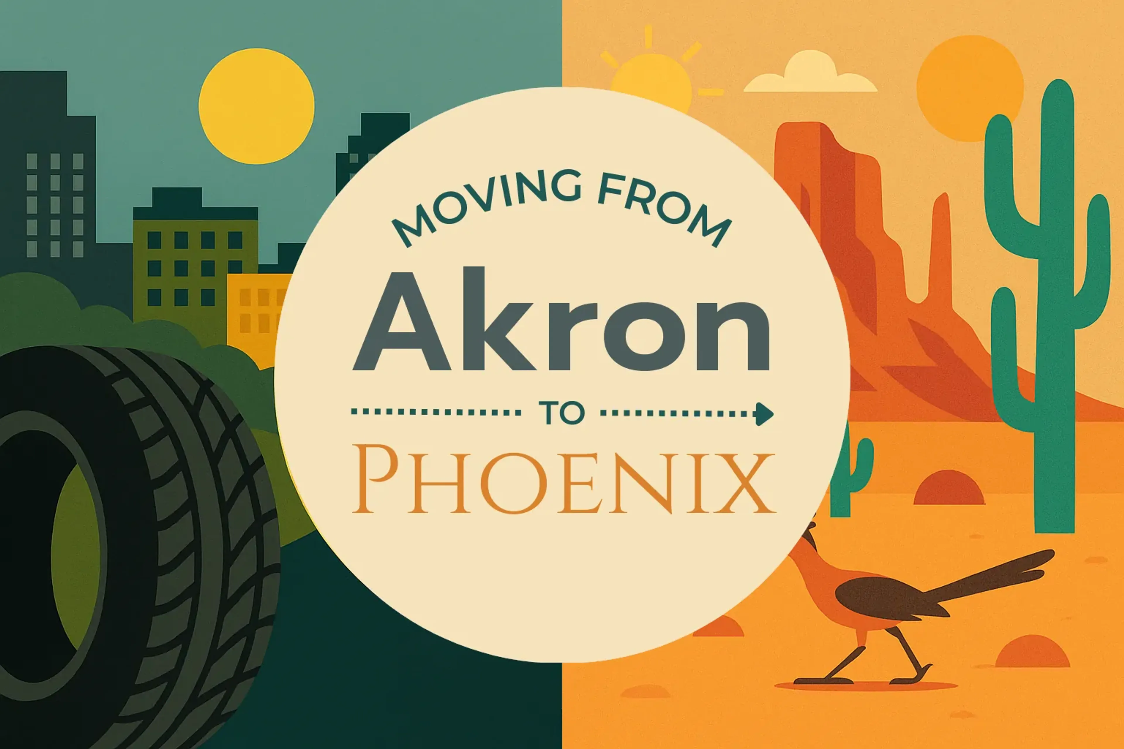Side-by-side comparison of Akron to Phoenix moving companies