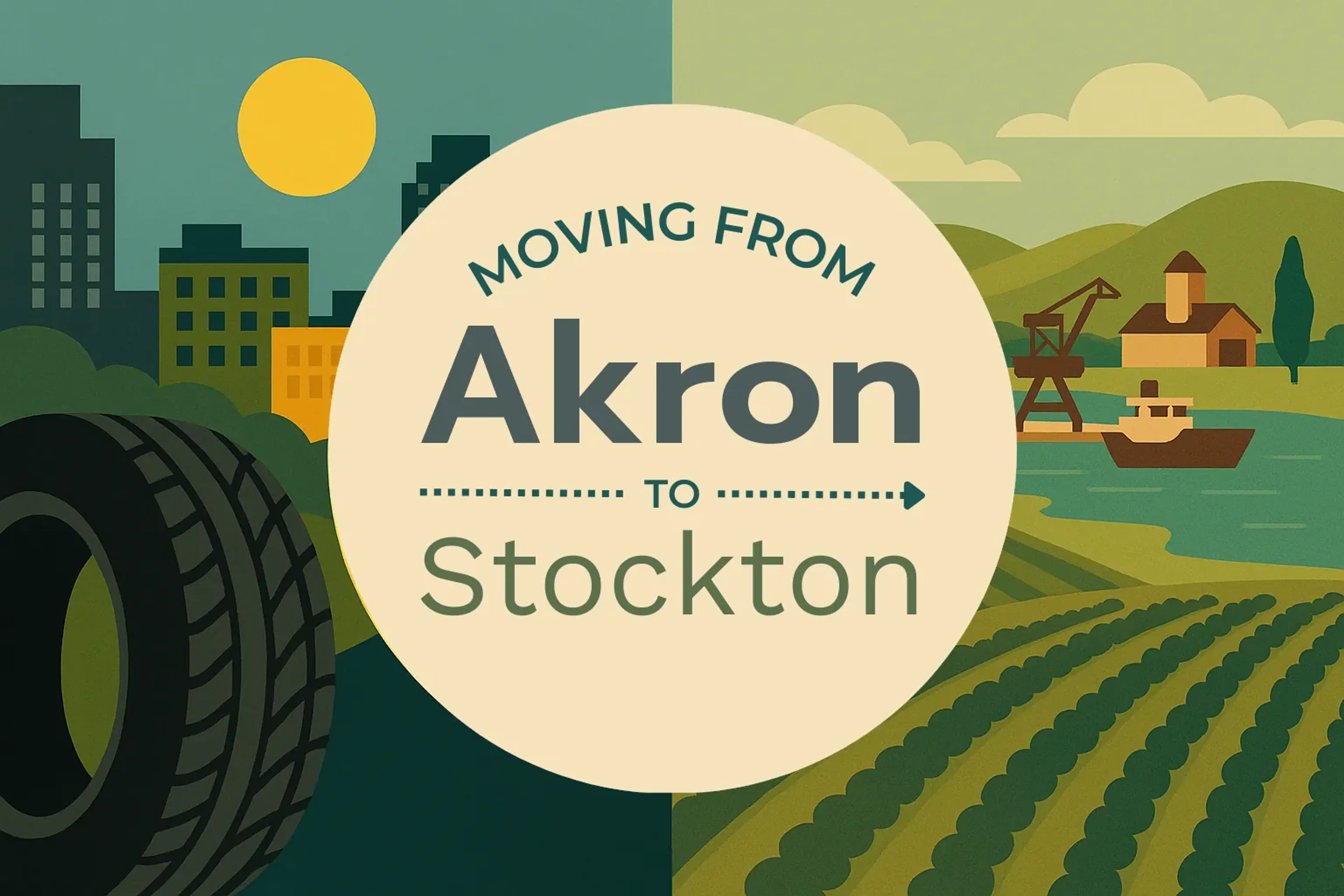 Side-by-side comparison of Akron to Stockton moving companies