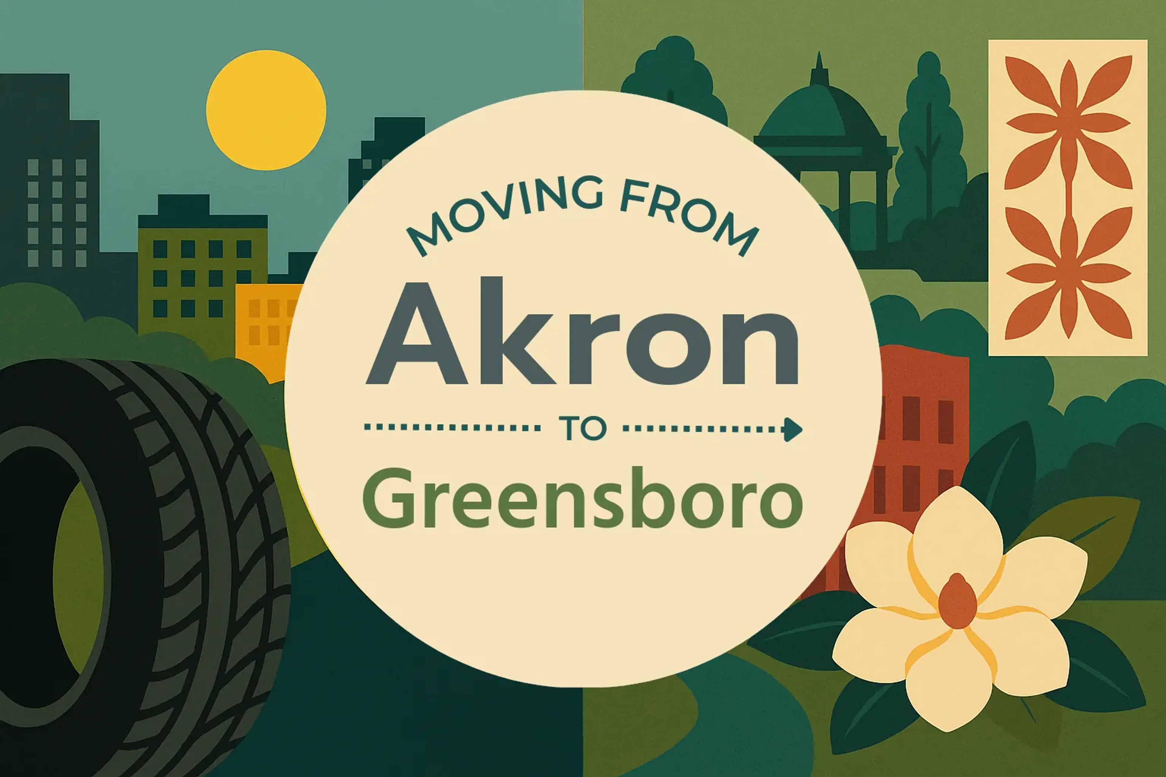 Side-by-side comparison of Akron to Greensboro moving companies