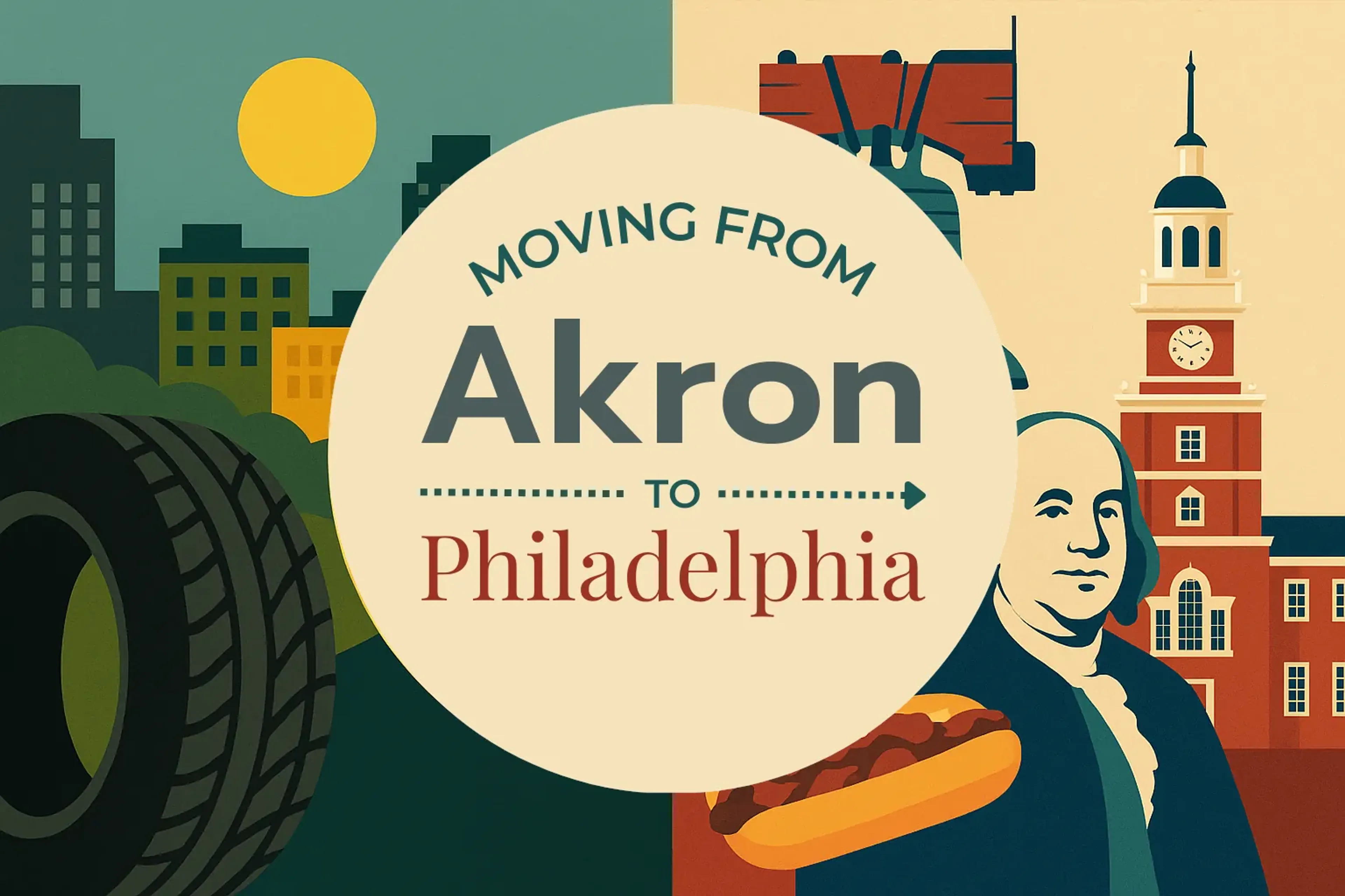 Side-by-side comparison of Akron to Philadelphia moving companies
