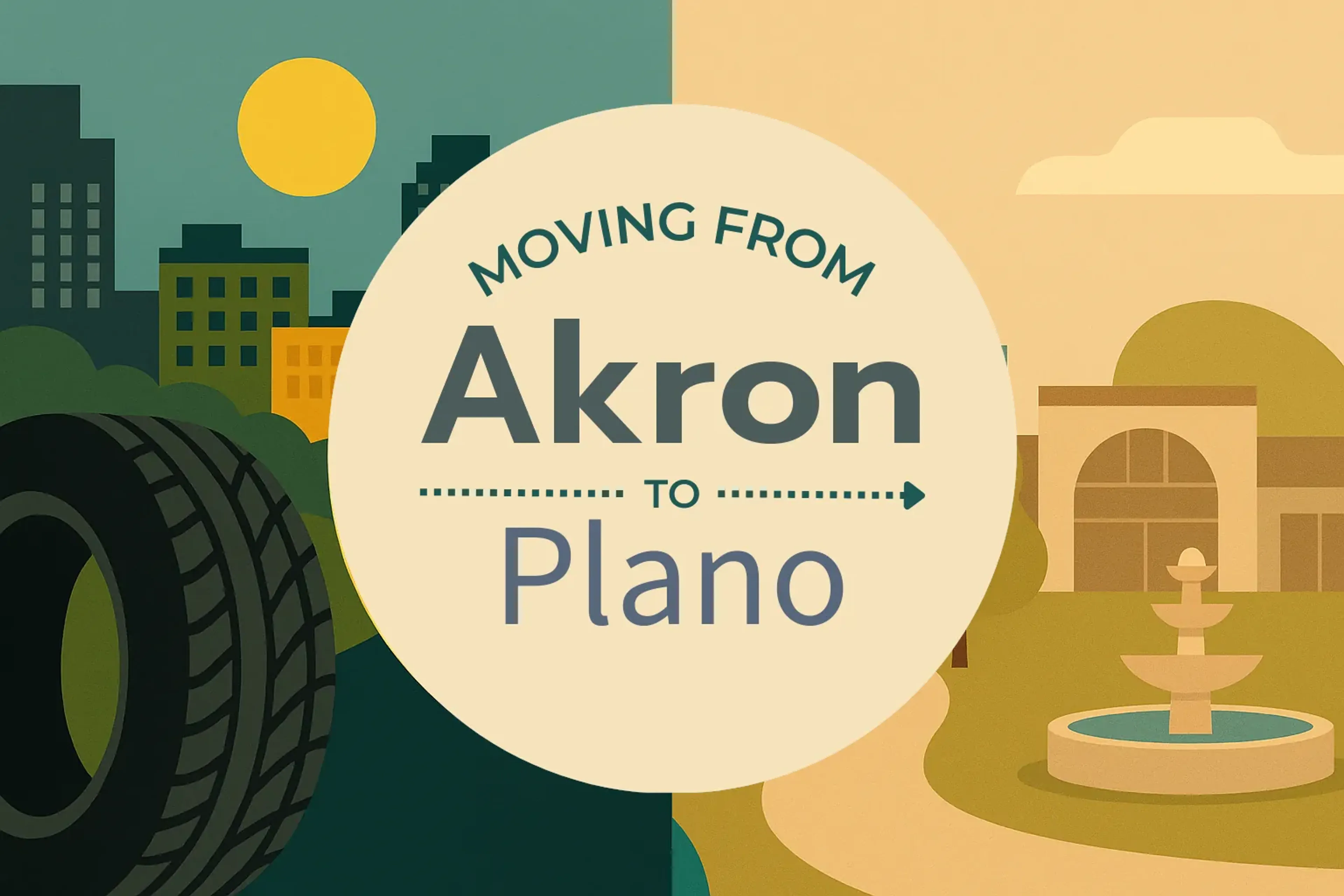 Side-by-side comparison of Akron to Plano moving companies