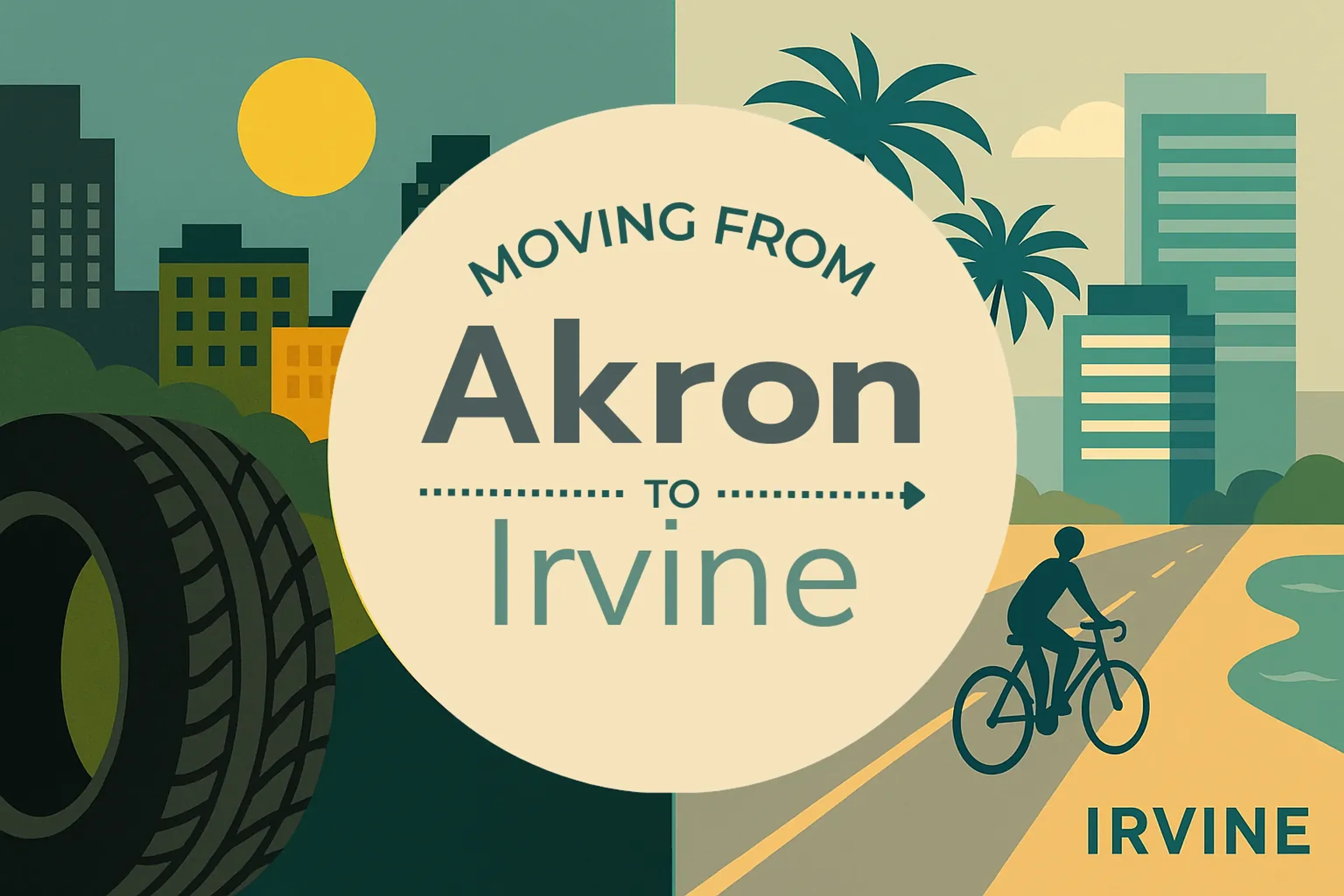 Side-by-side comparison of Akron to Irvine moving companies