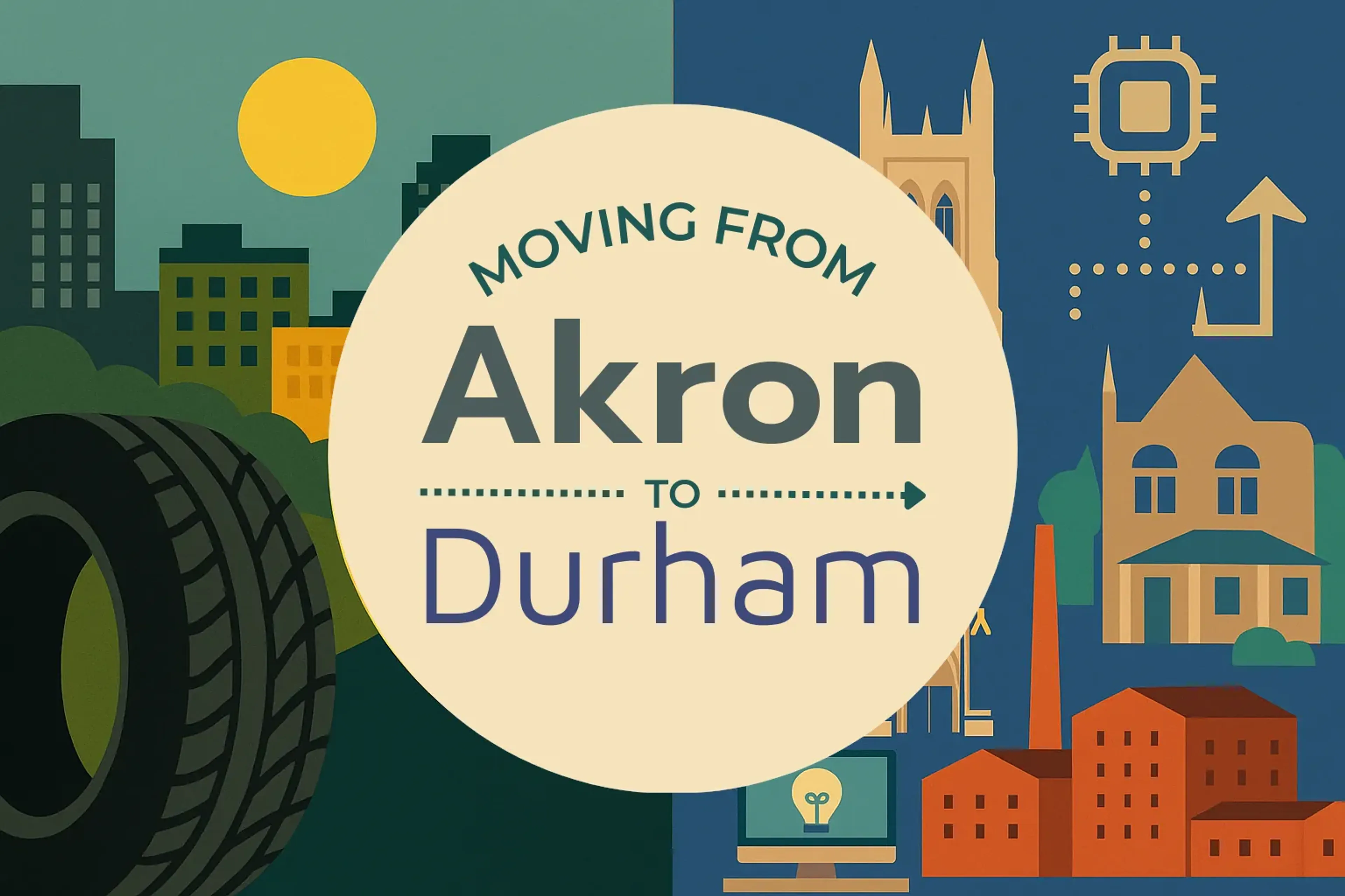 Side-by-side comparison of Akron to Durham moving companies