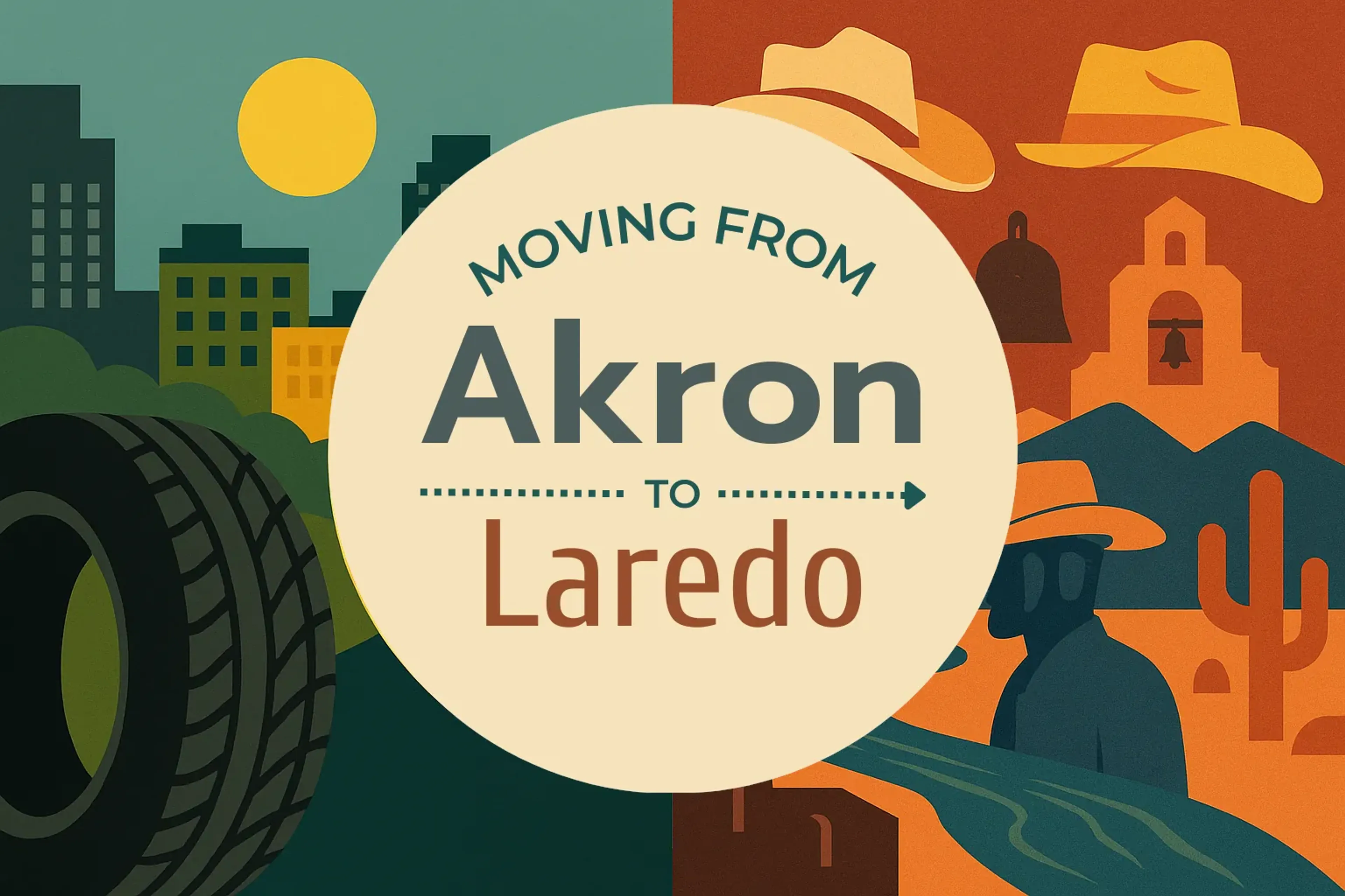 Side-by-side comparison of Akron to Laredo moving companies