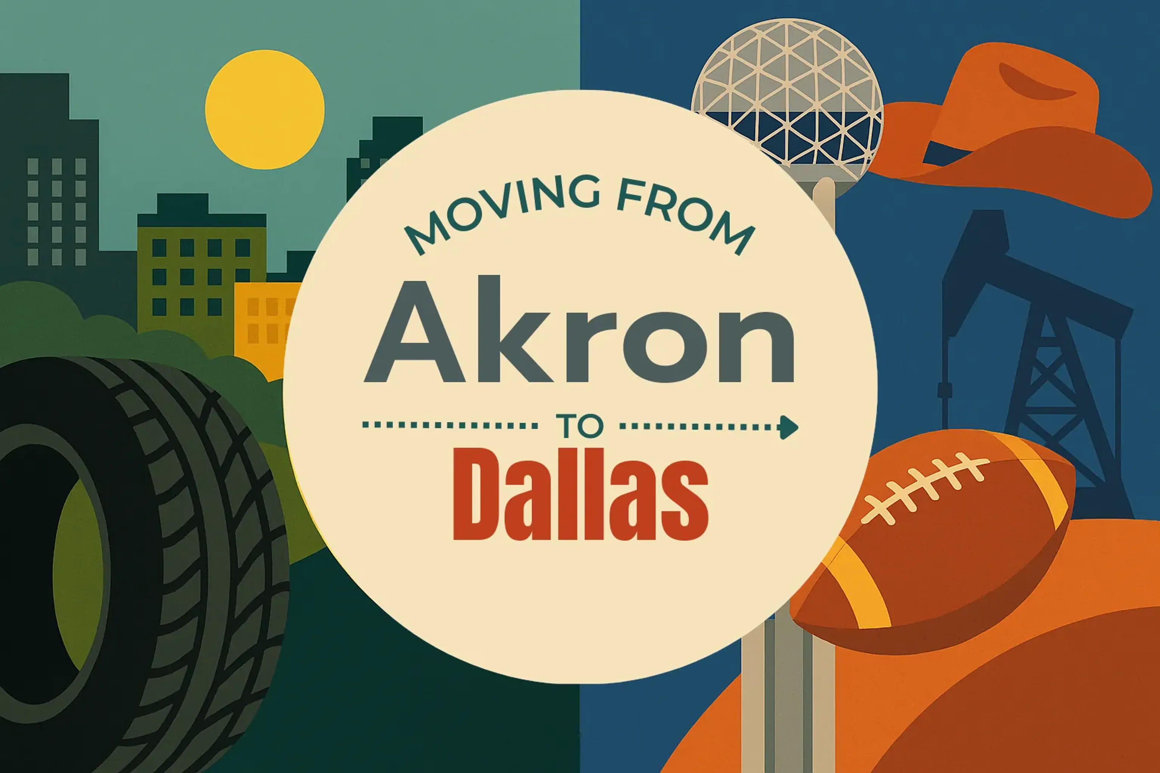 Side-by-side comparison of Akron to Dallas moving companies