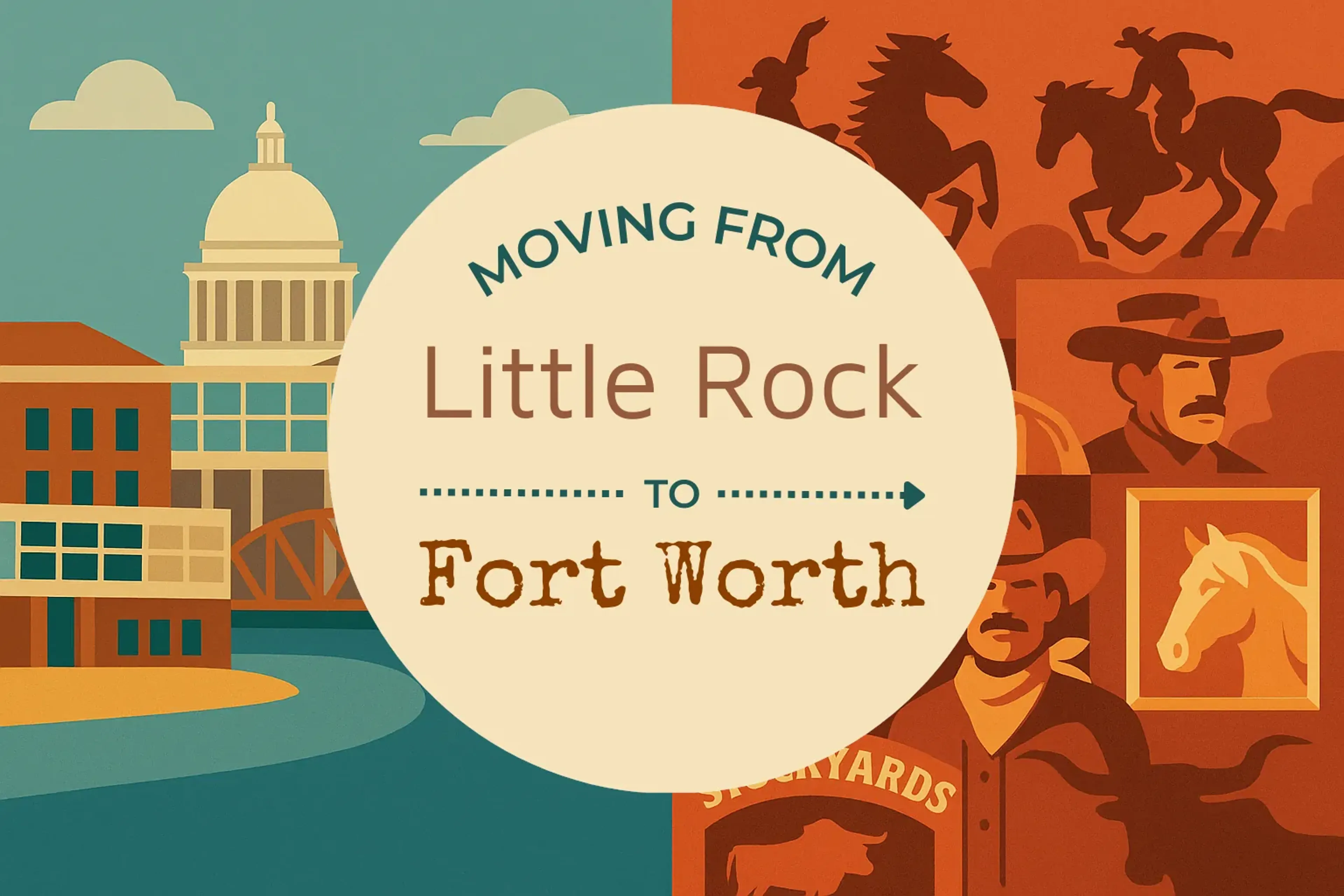 Side-by-side comparison of Little Rock to Fort Worth moving companies