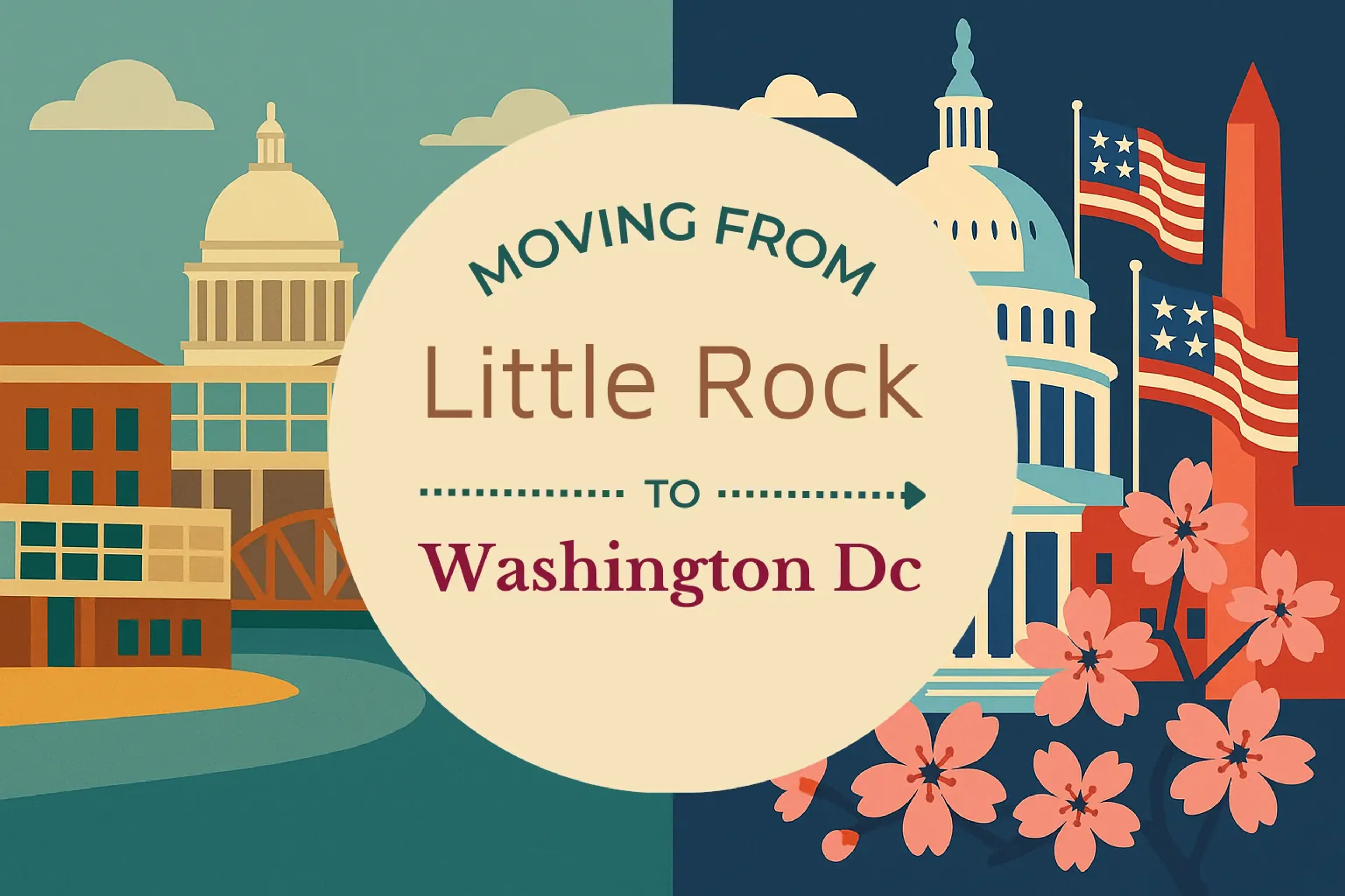 Side-by-side comparison of Little Rock to Washington DC moving companies