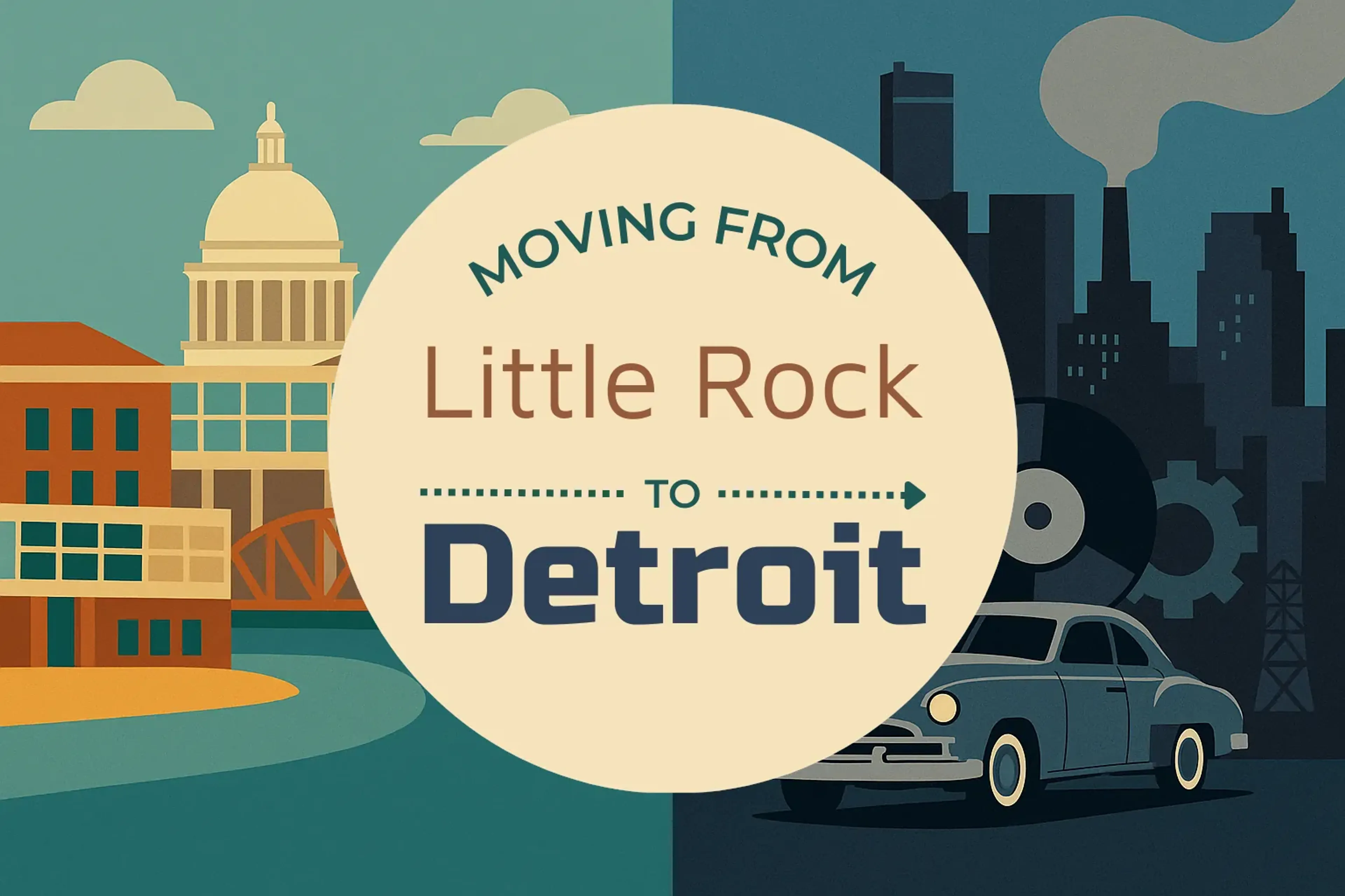 Side-by-side comparison of Little Rock to Detroit moving companies