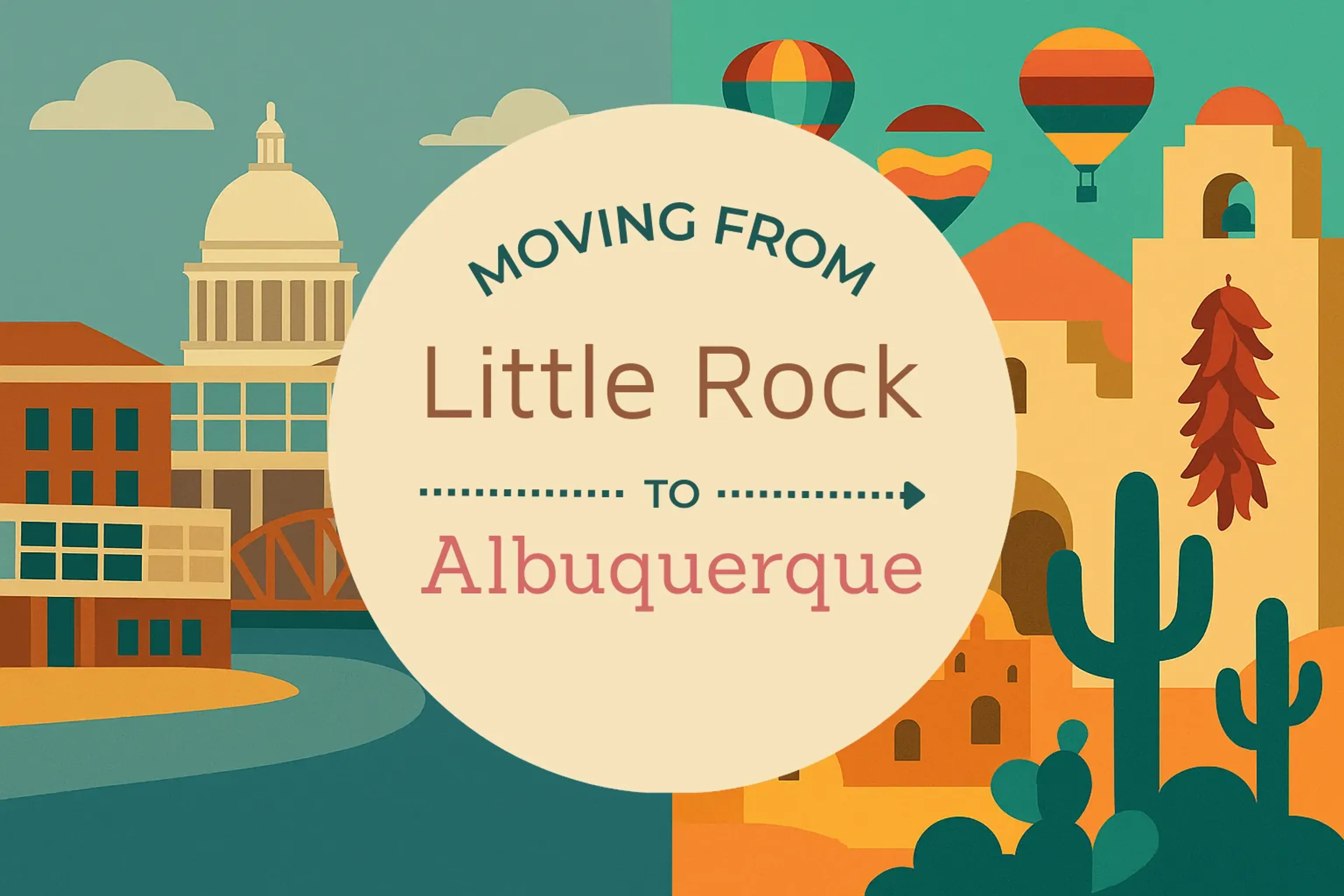 Side-by-side comparison of Little Rock to Albuquerque moving companies