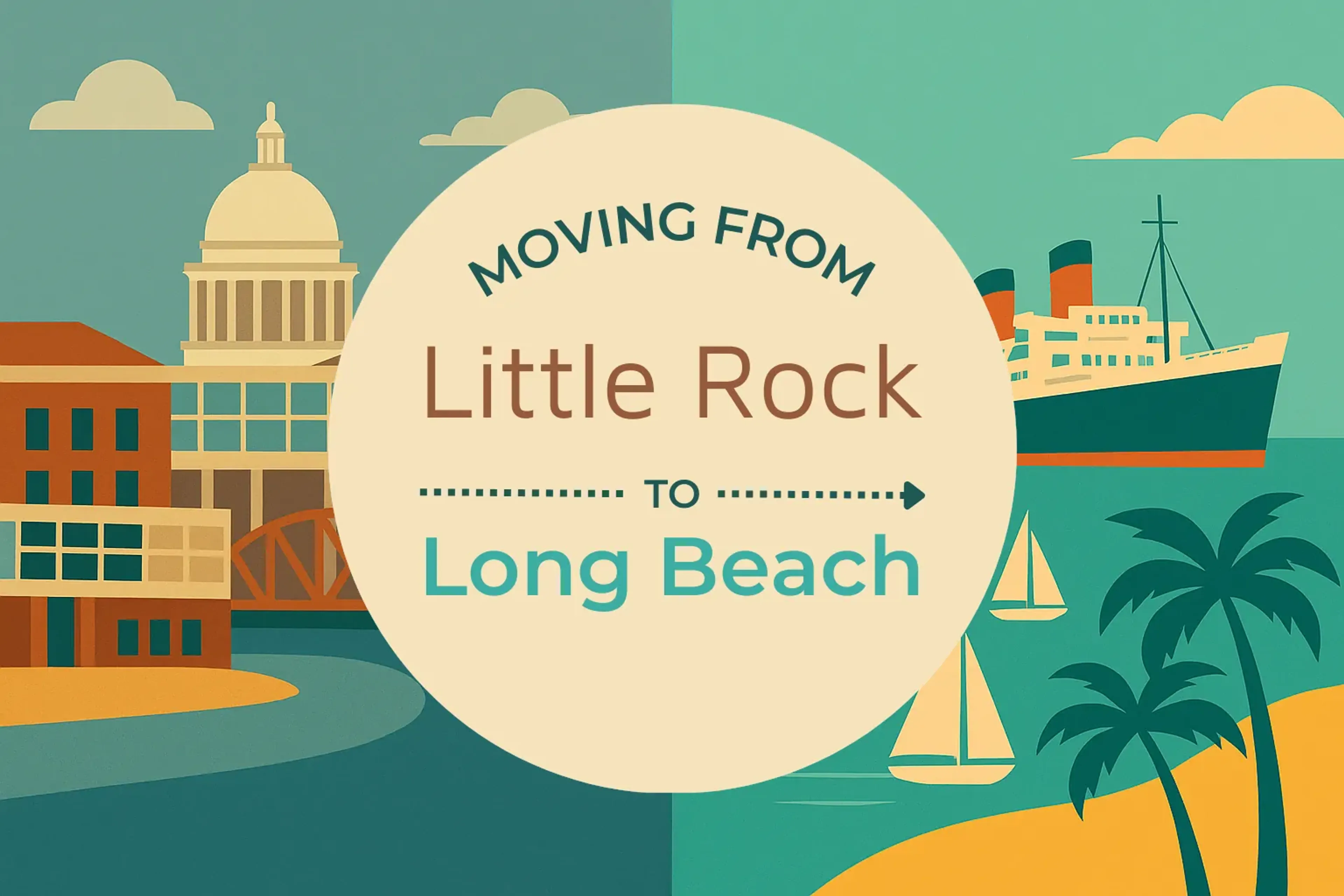 Side-by-side comparison of Little Rock to Long Beach moving companies