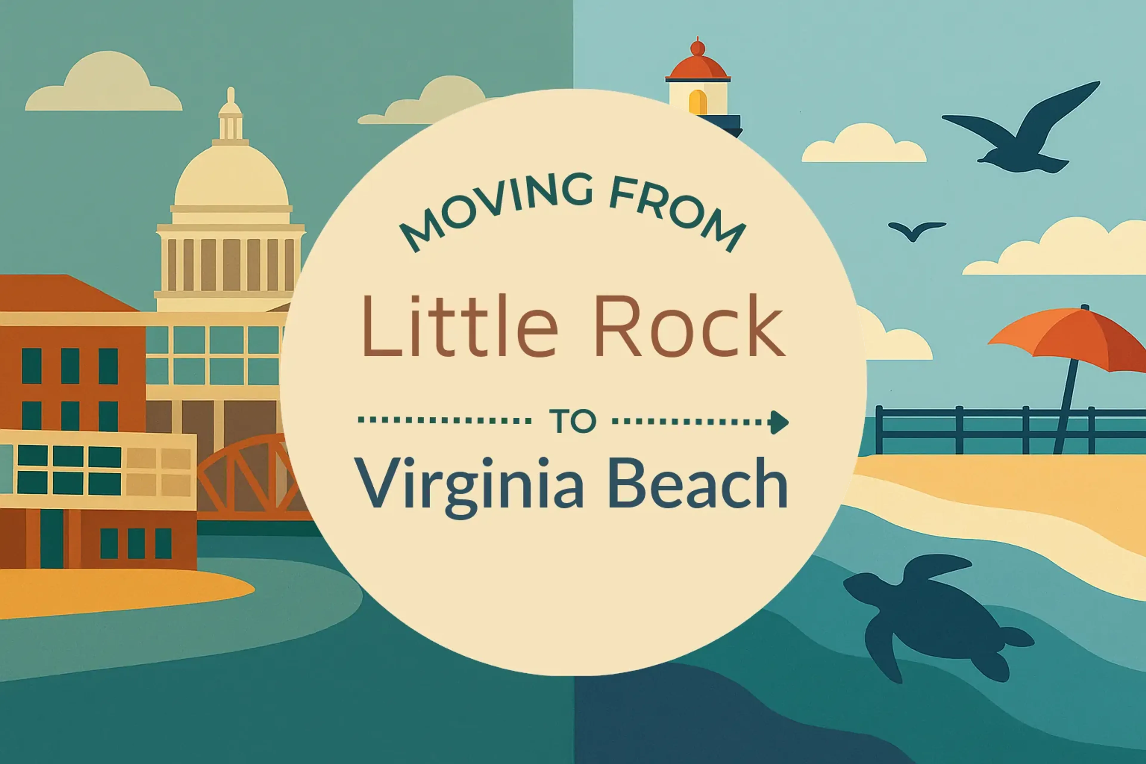 Side-by-side comparison of Little Rock to Virginia Beach moving companies