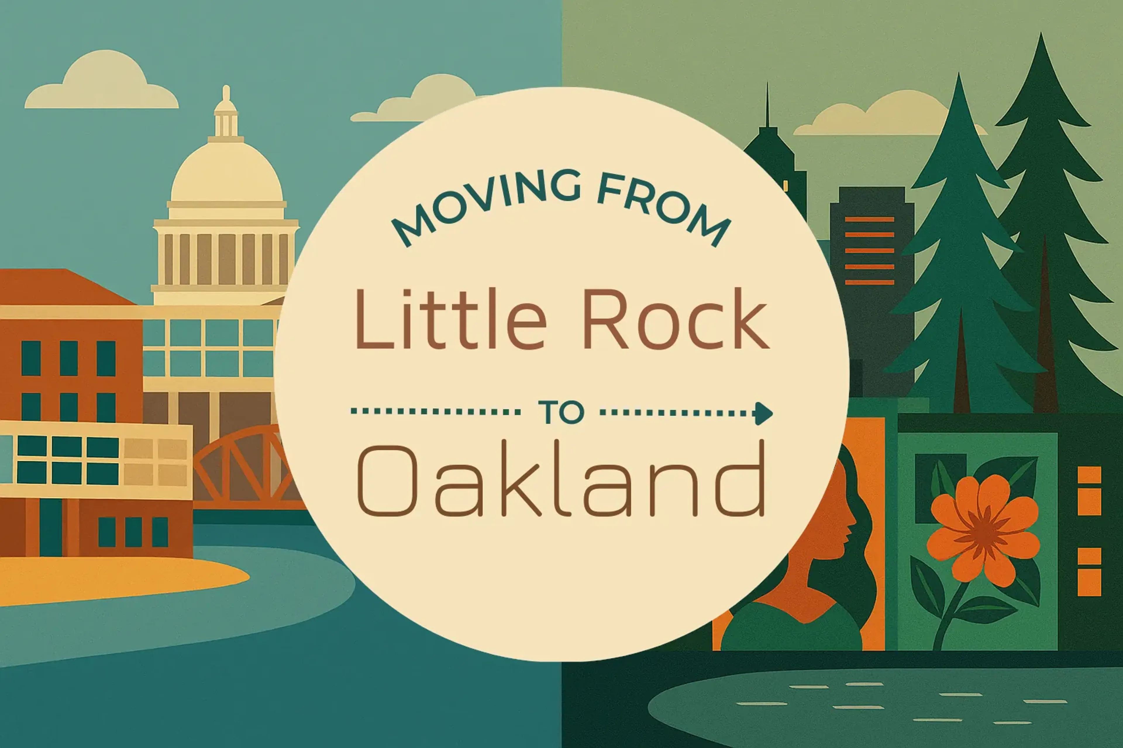 Side-by-side comparison of Little Rock to Oakland moving companies