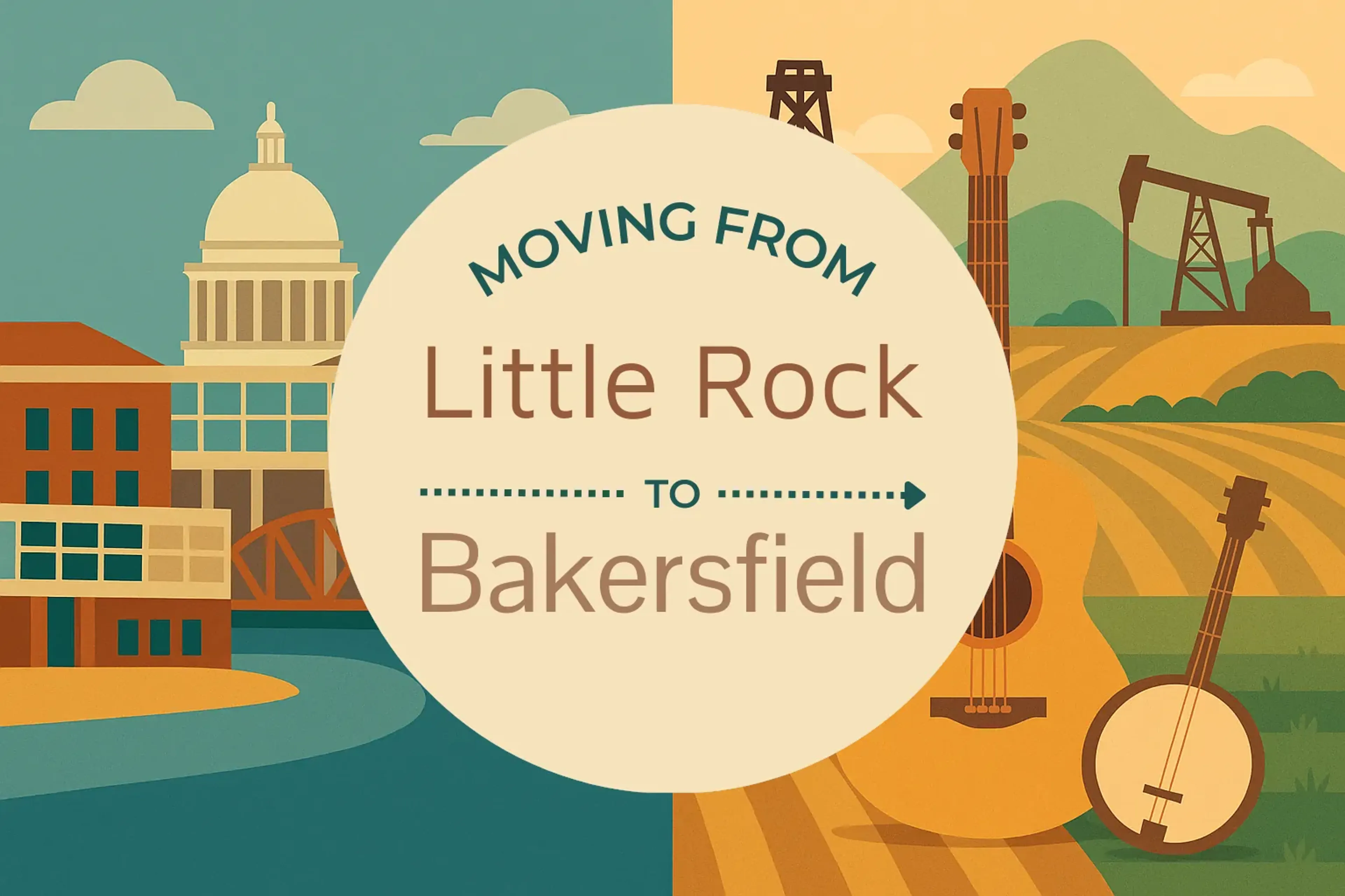 Side-by-side comparison of Little Rock to Bakersfield moving companies