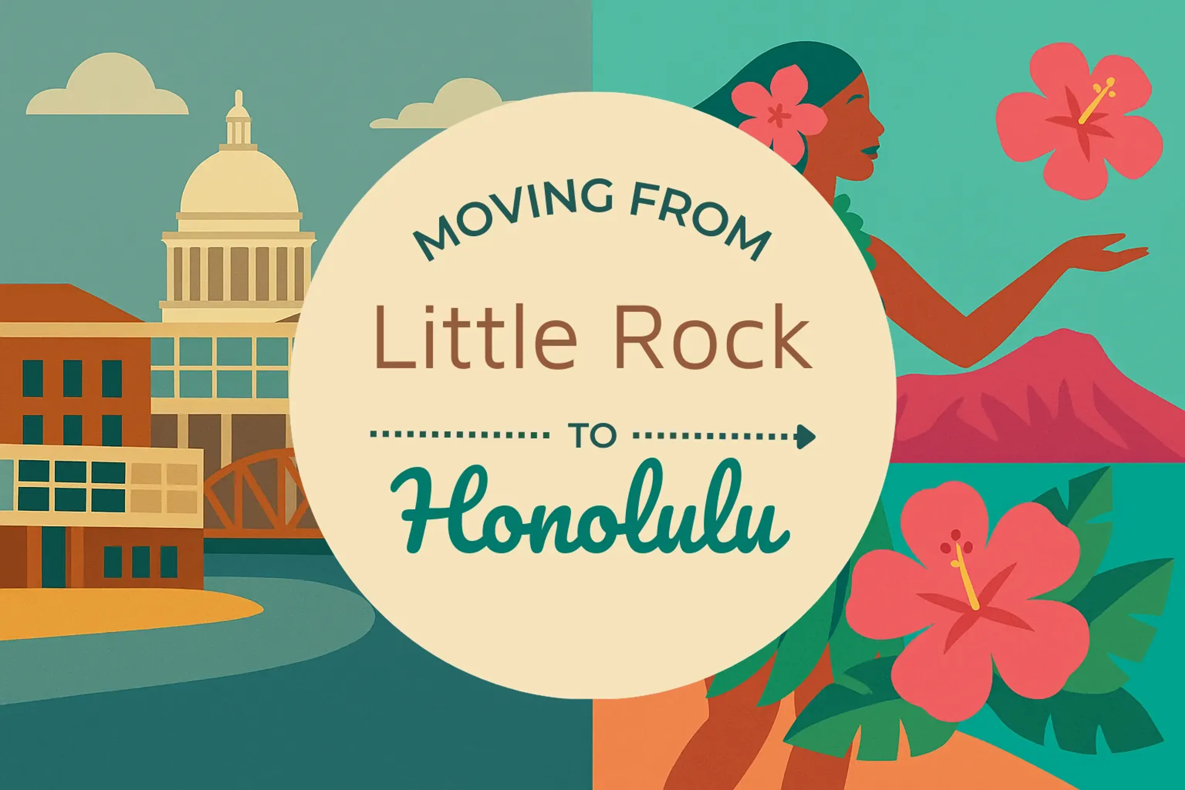 Side-by-side comparison of Little Rock to Honolulu moving companies