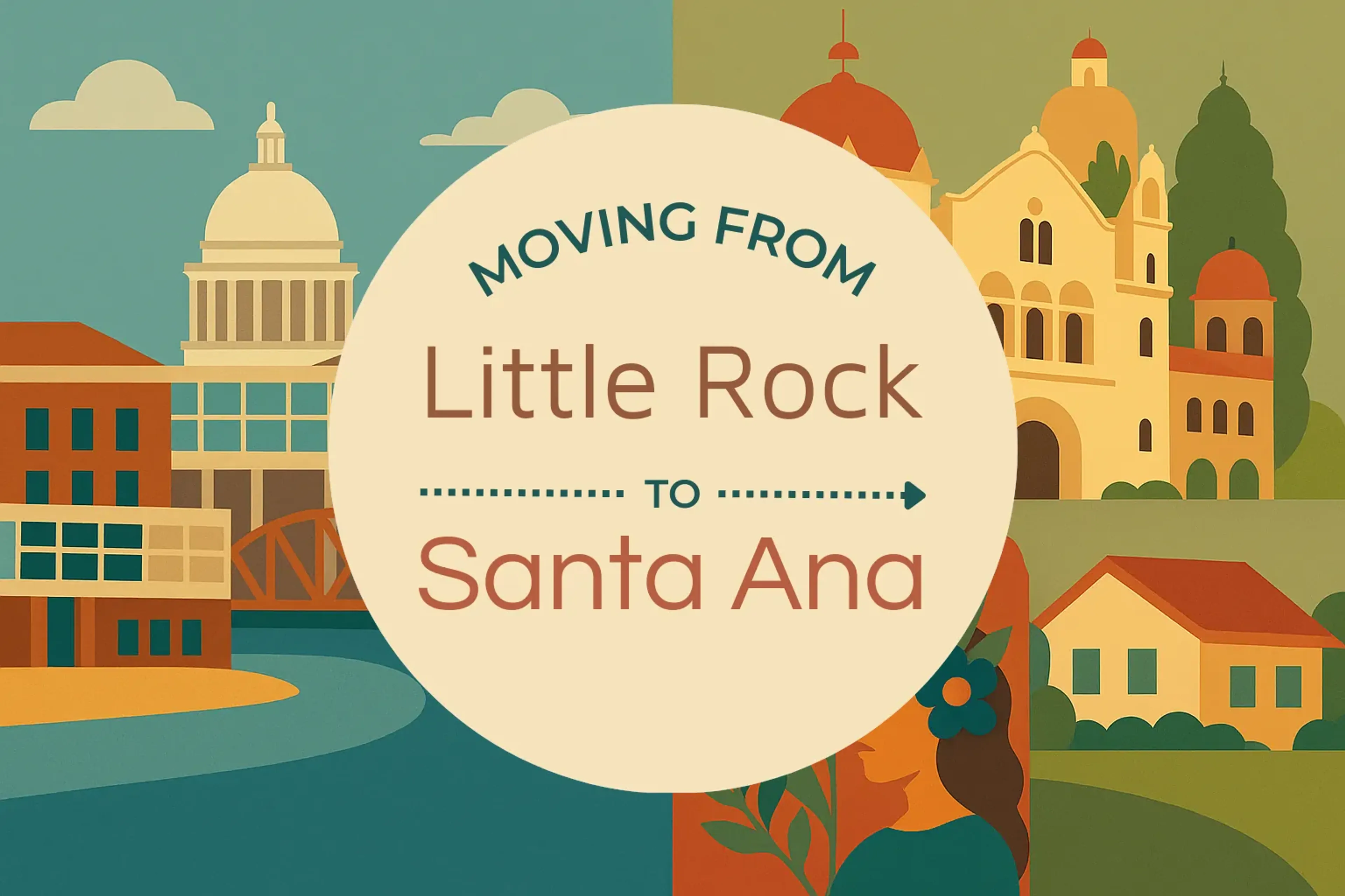 Side-by-side comparison of Little Rock to Santa Ana moving companies