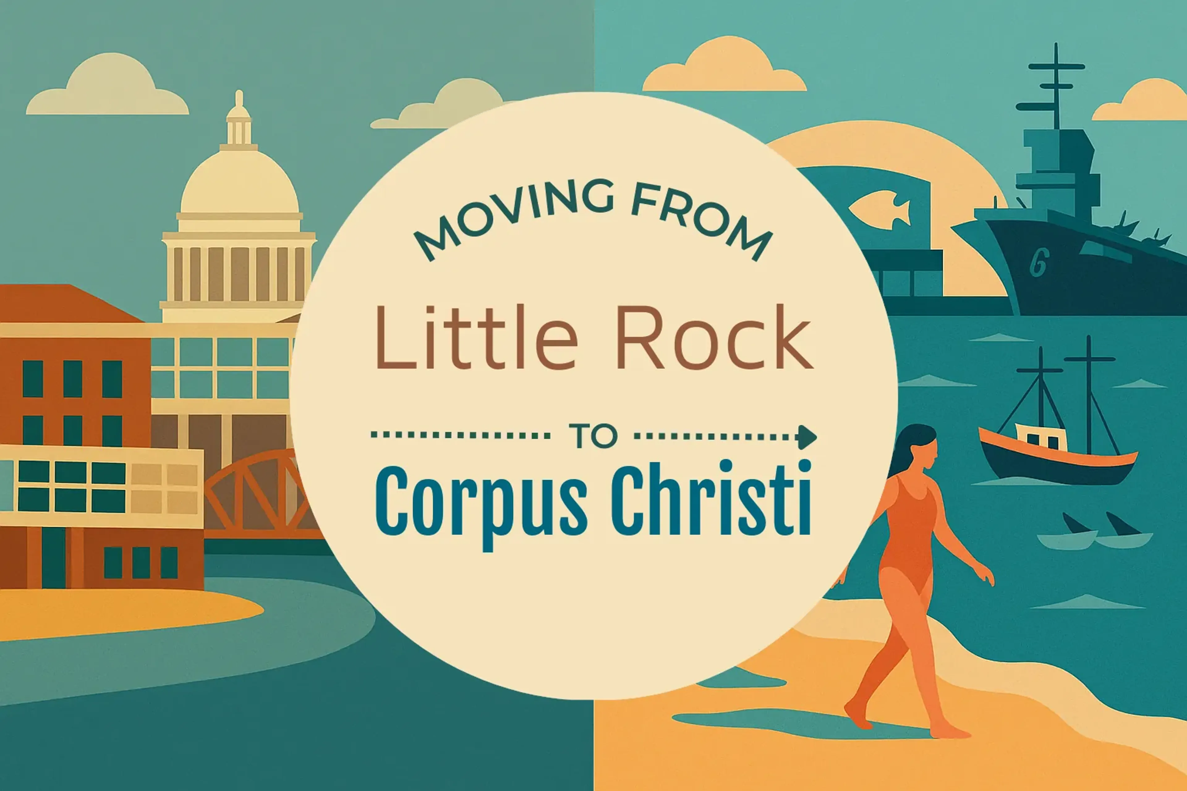 Side-by-side comparison of Little Rock to Corpus Christi moving companies