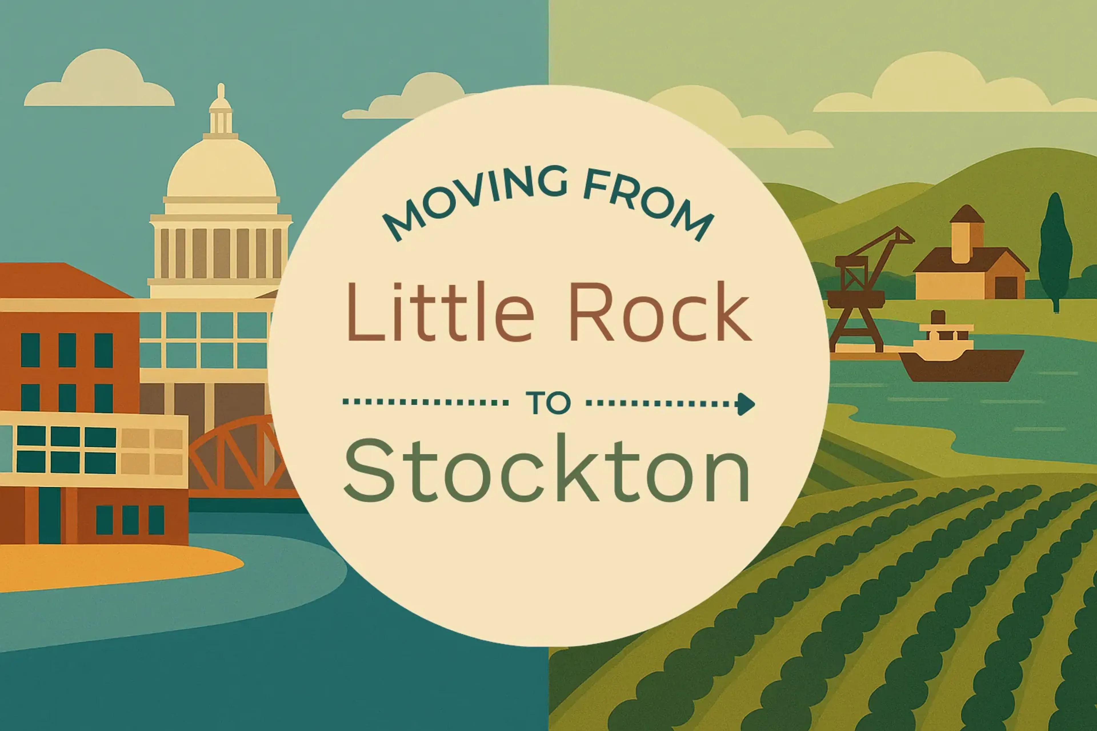 Side-by-side comparison of Little Rock to Stockton moving companies