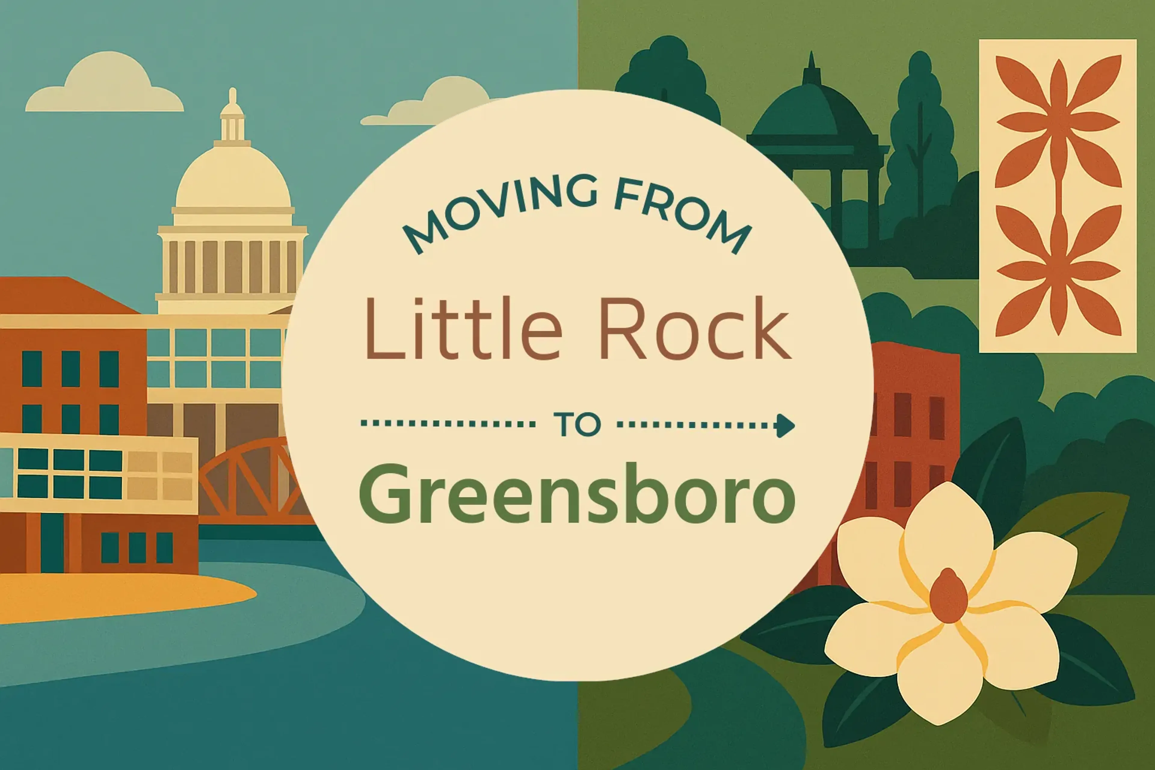 Side-by-side comparison of Little Rock to Greensboro moving companies