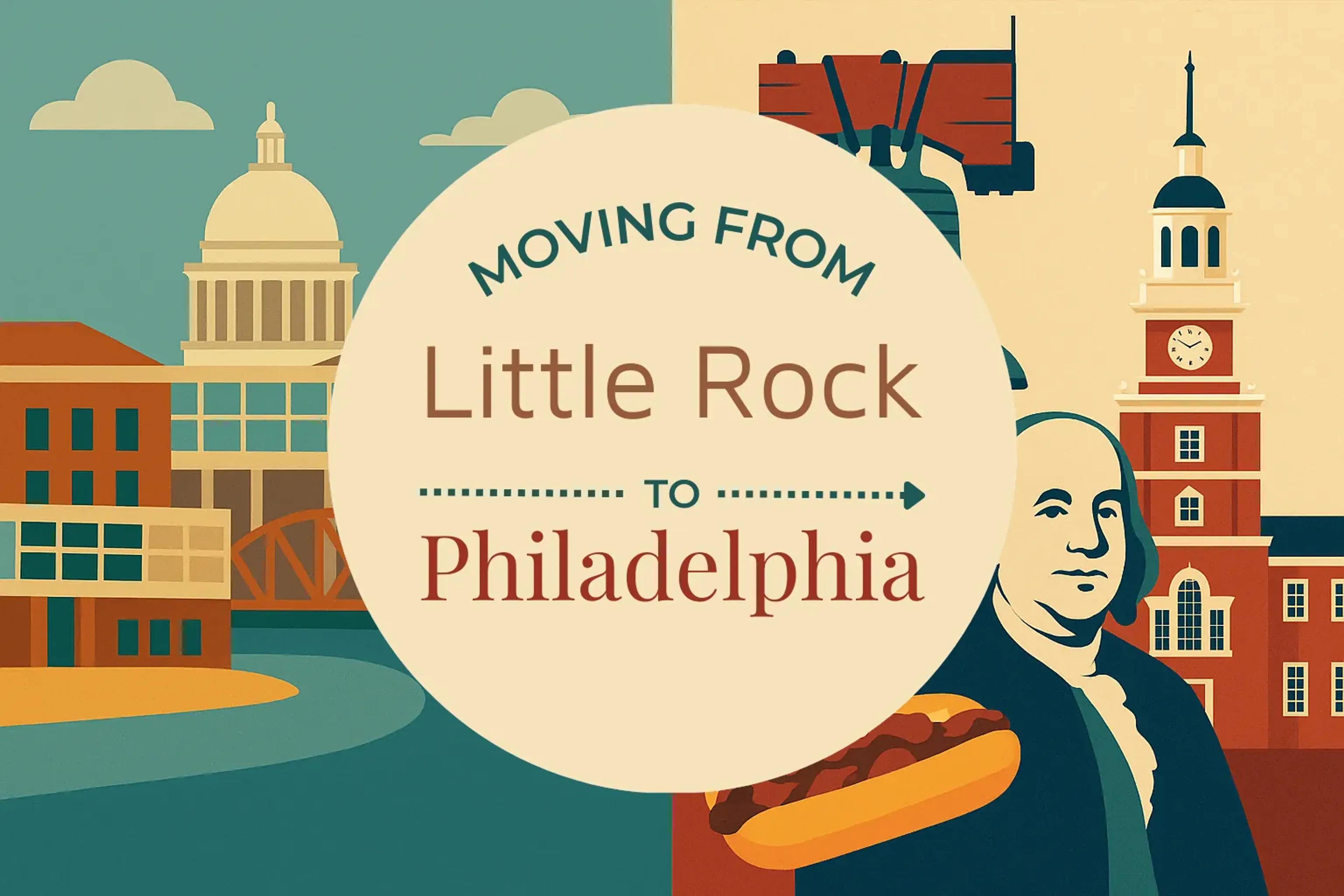 Side-by-side comparison of Little Rock to Philadelphia moving companies