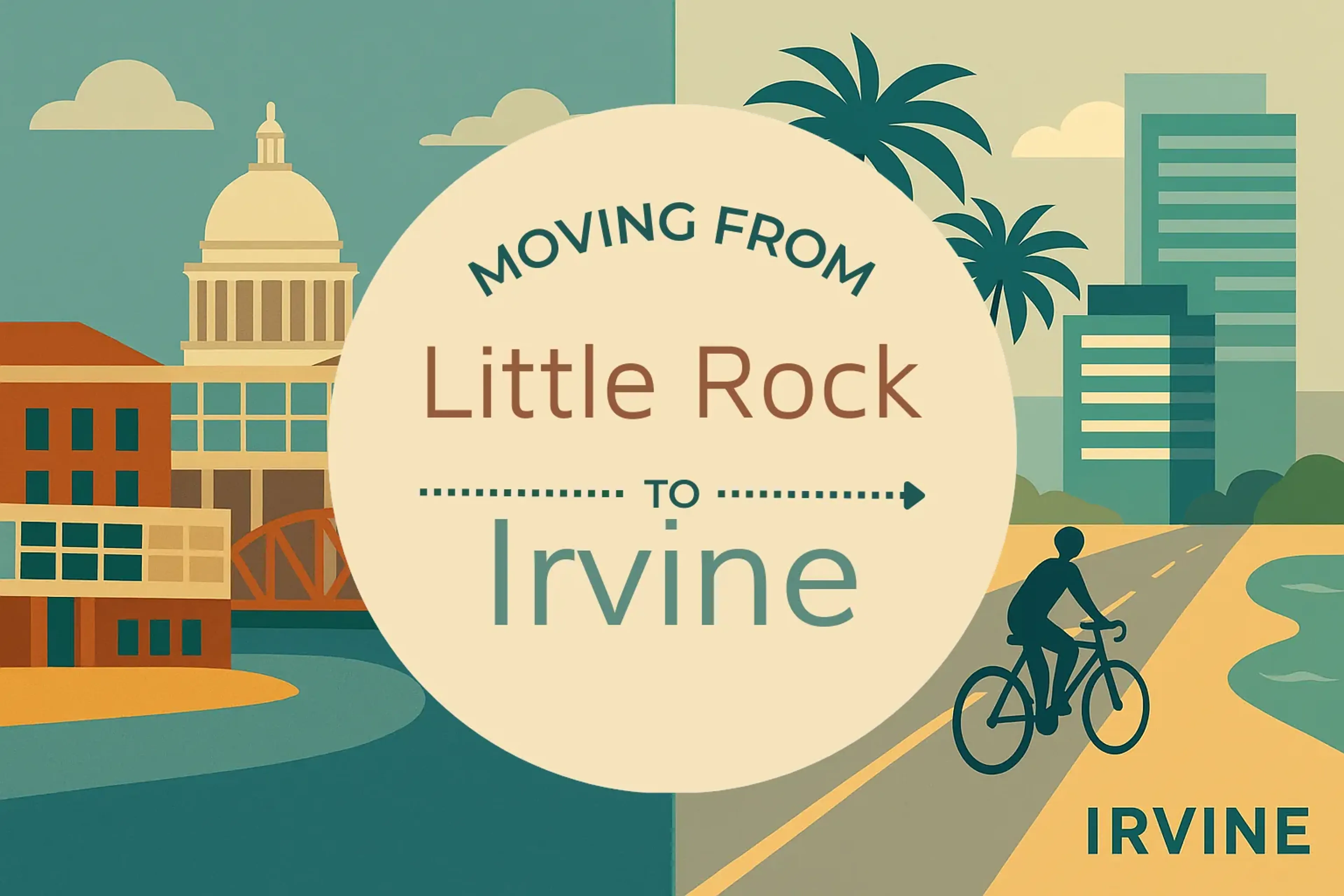 Side-by-side comparison of Little Rock to Irvine moving companies
